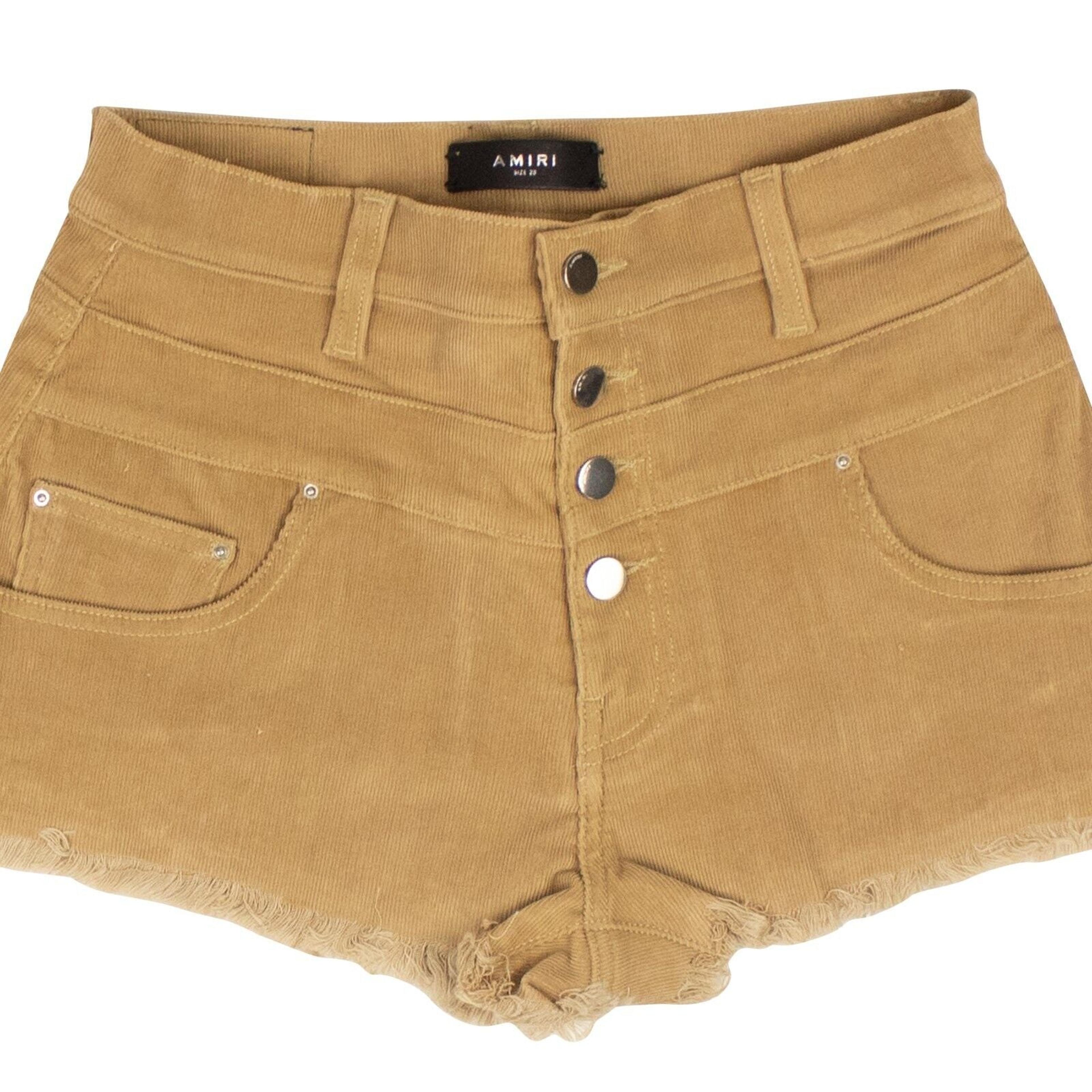 Alternate View 1 of Brown Corduroy High Waisted Shorts