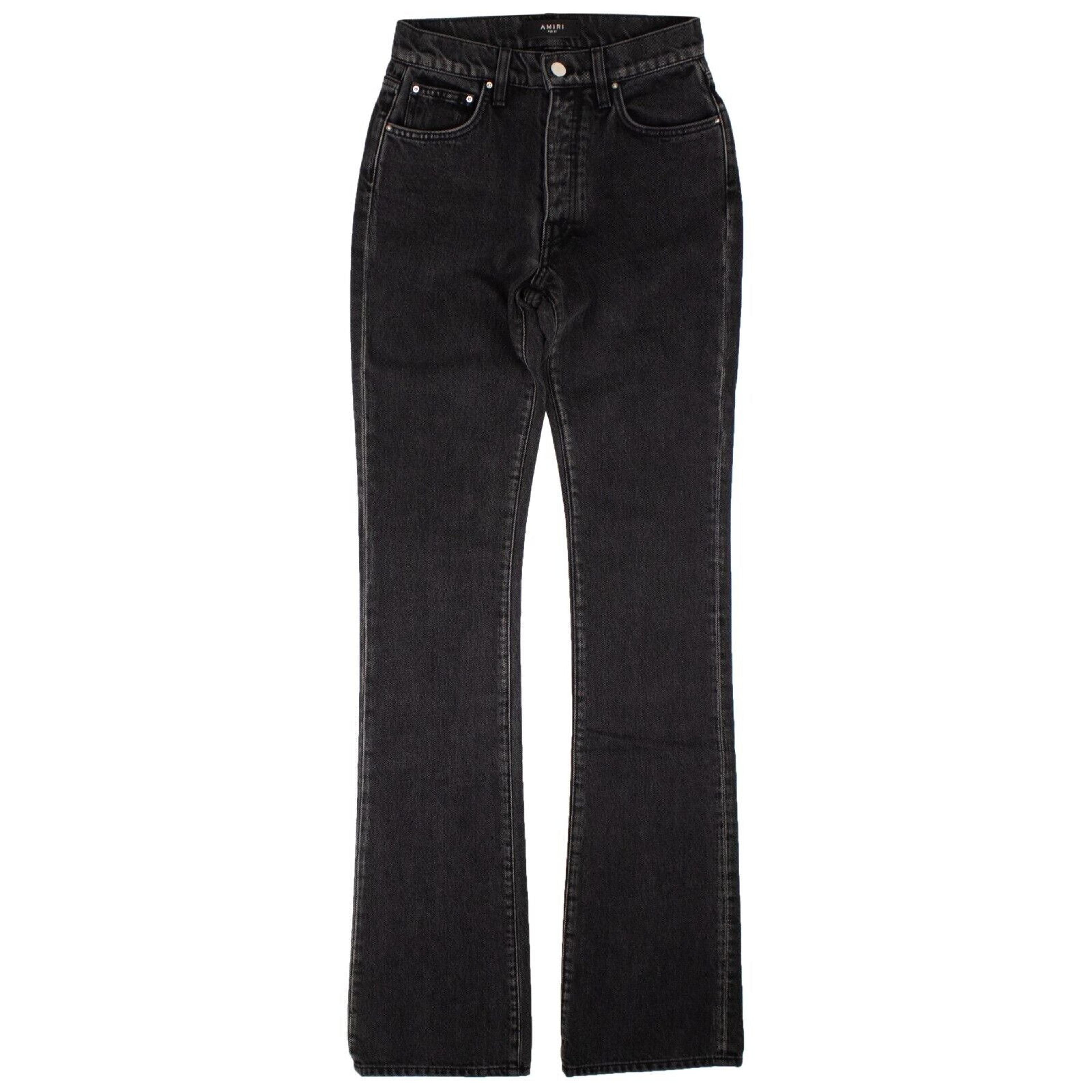 Alternate View 1 of Black Long Stretch Flare Jeans