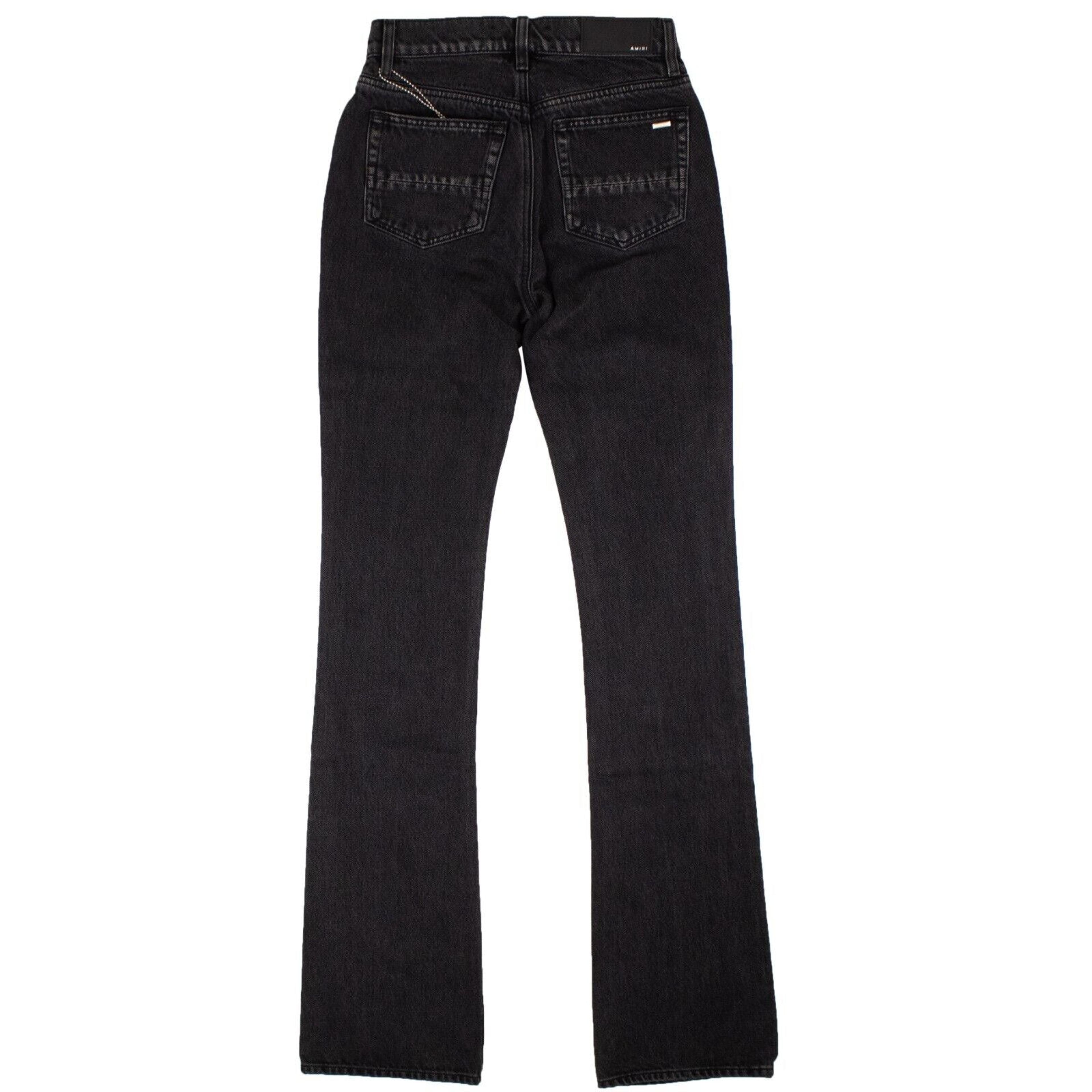 Alternate View 3 of Black Long Stretch Flare Jeans
