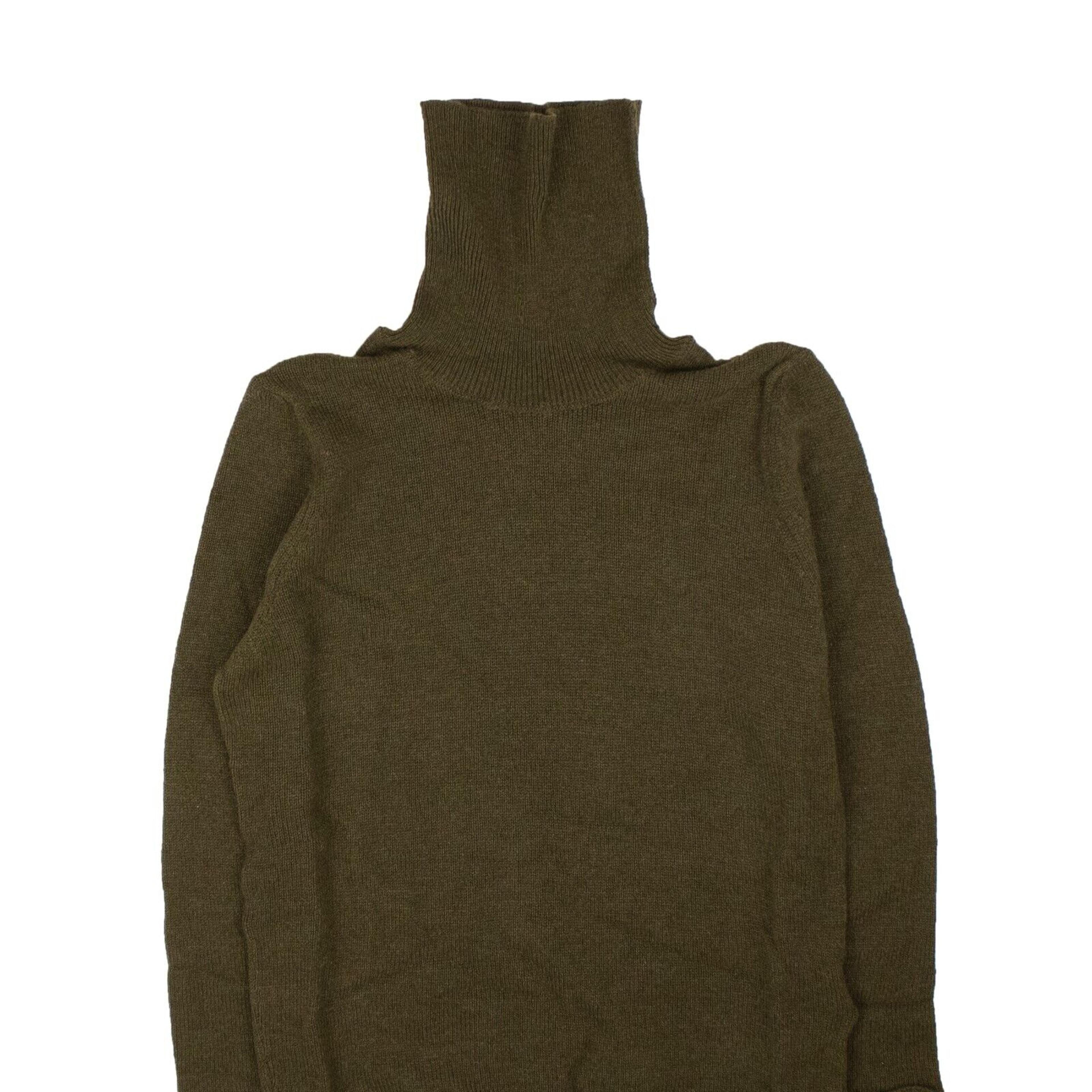 Alternate View 1 of Olive Green Distressed Cashmere Crewneck