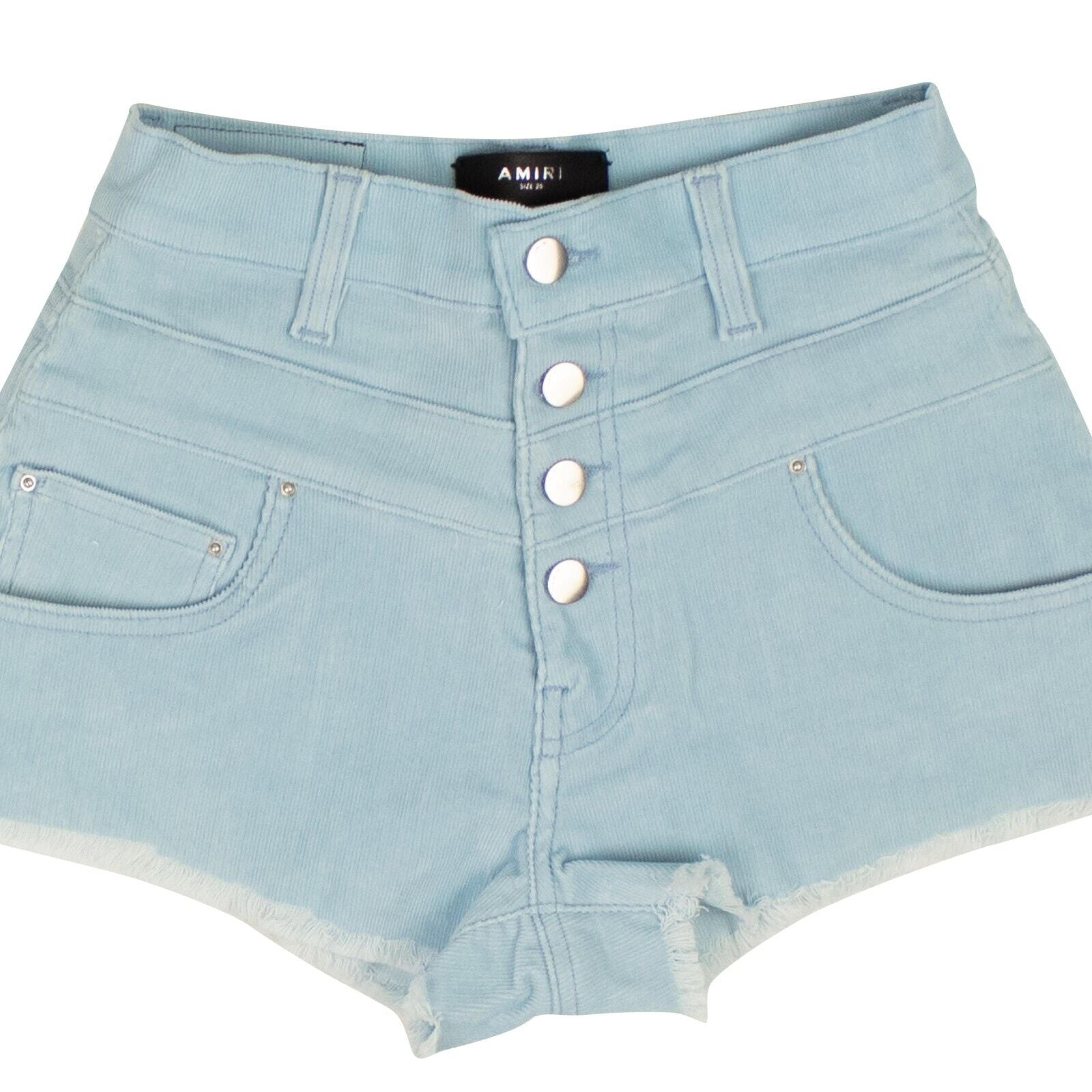 Alternate View 2 of Blue Corduroy High Waisted Shorts