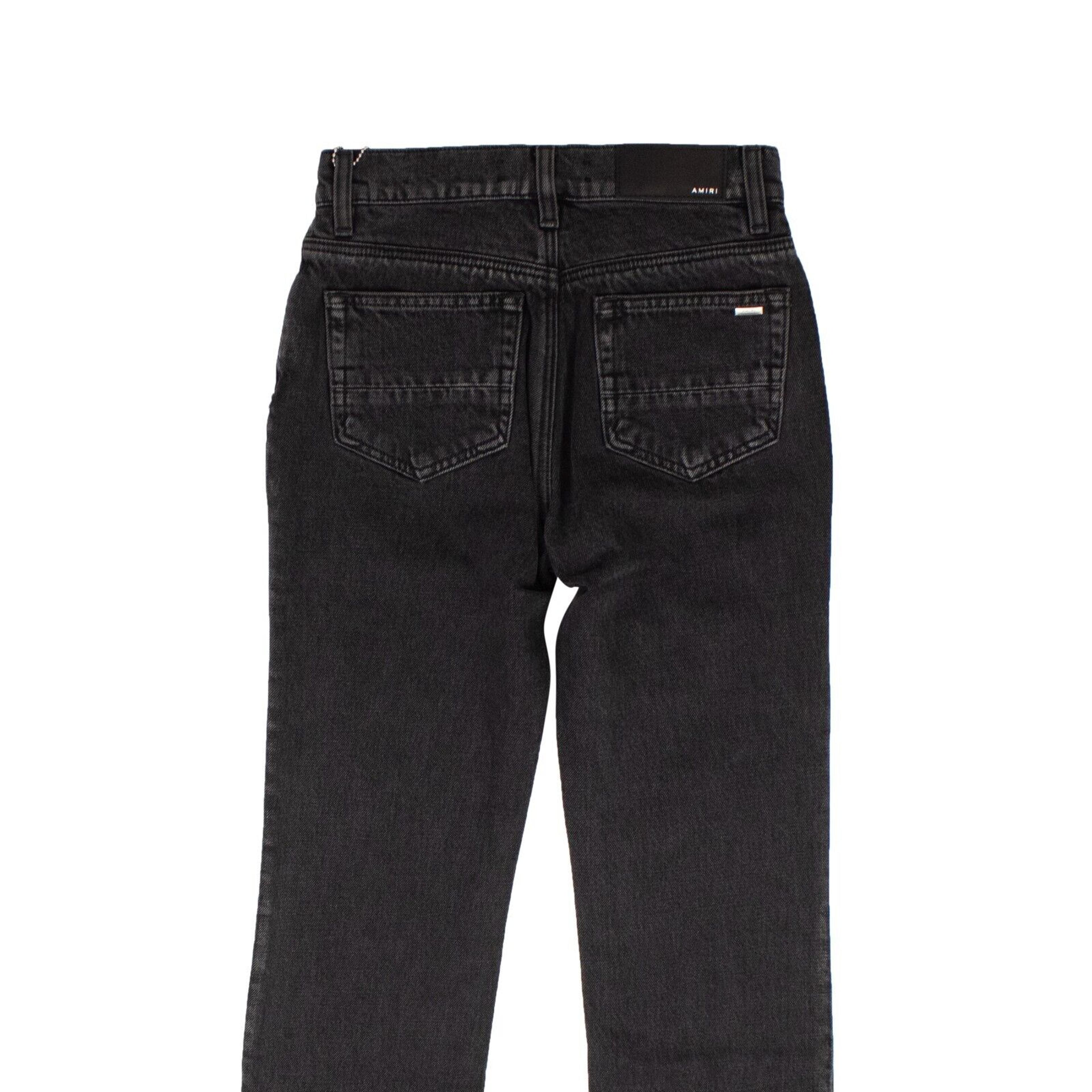 Alternate View 4 of Black Cropped Straight Stack Jeans