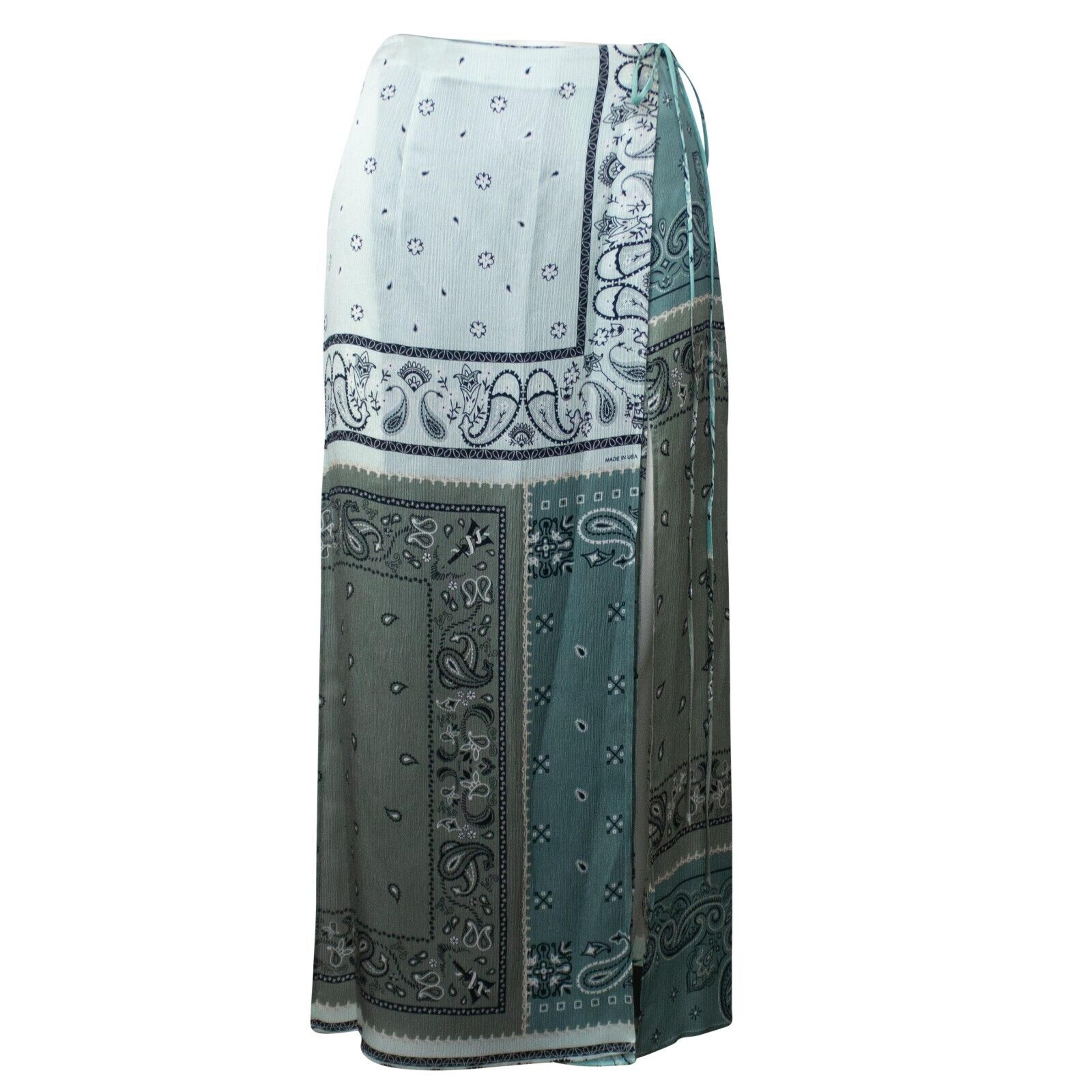 Alternate View 1 of Blue Bandana Recon Wrap Long Skirt