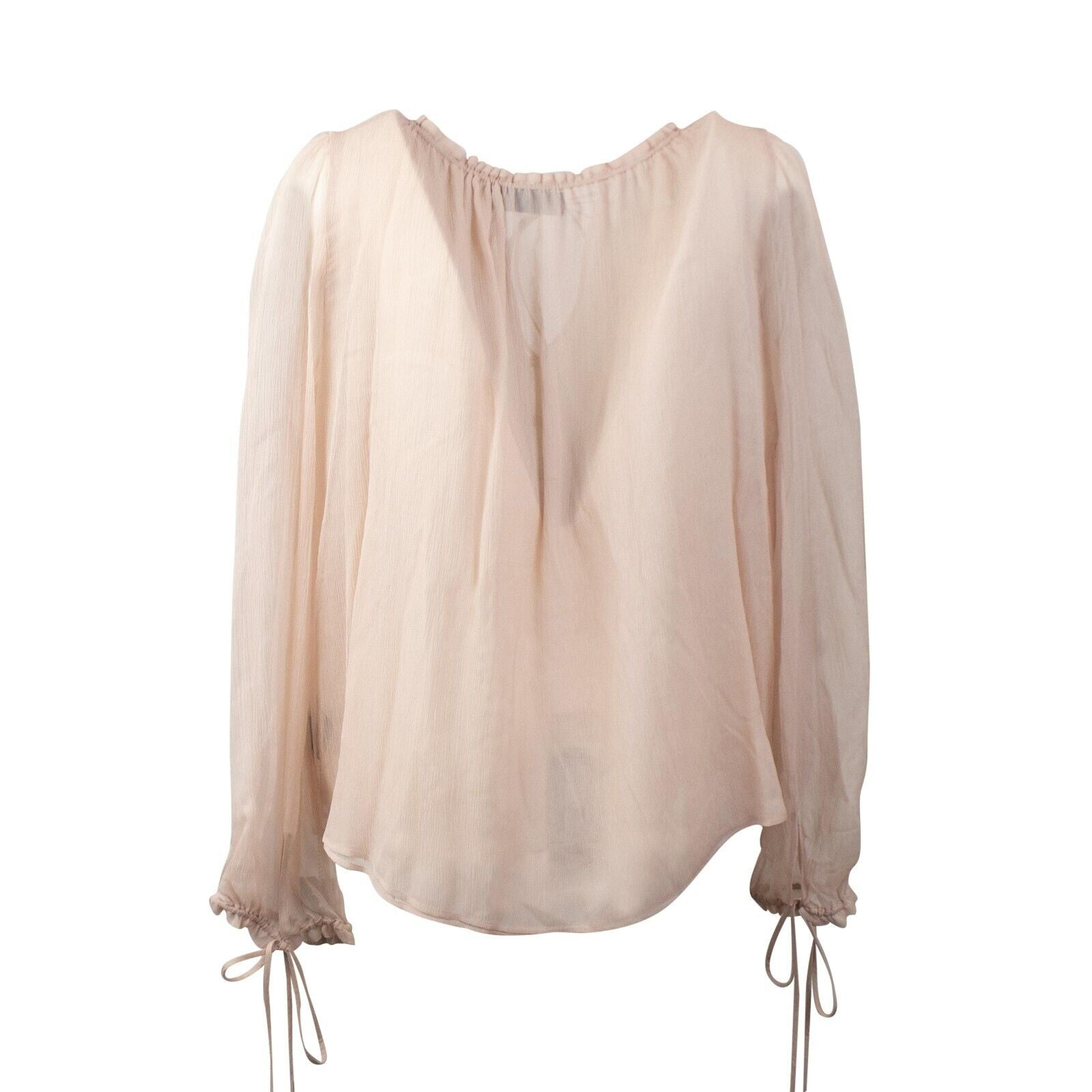 Alternate View 3 of Nude Crinkle Chiffon Blouse