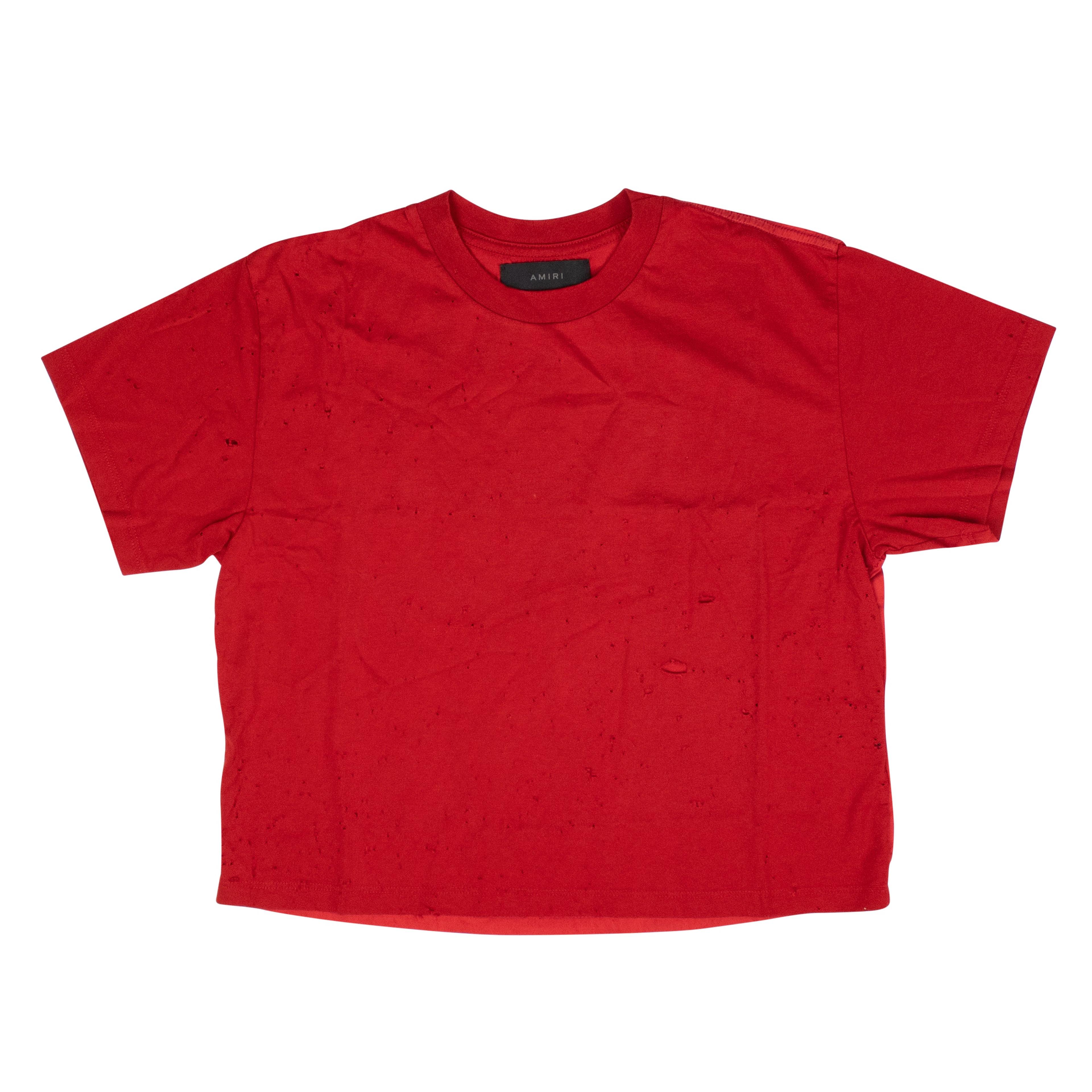 Red Slash Cotton T-Shirt