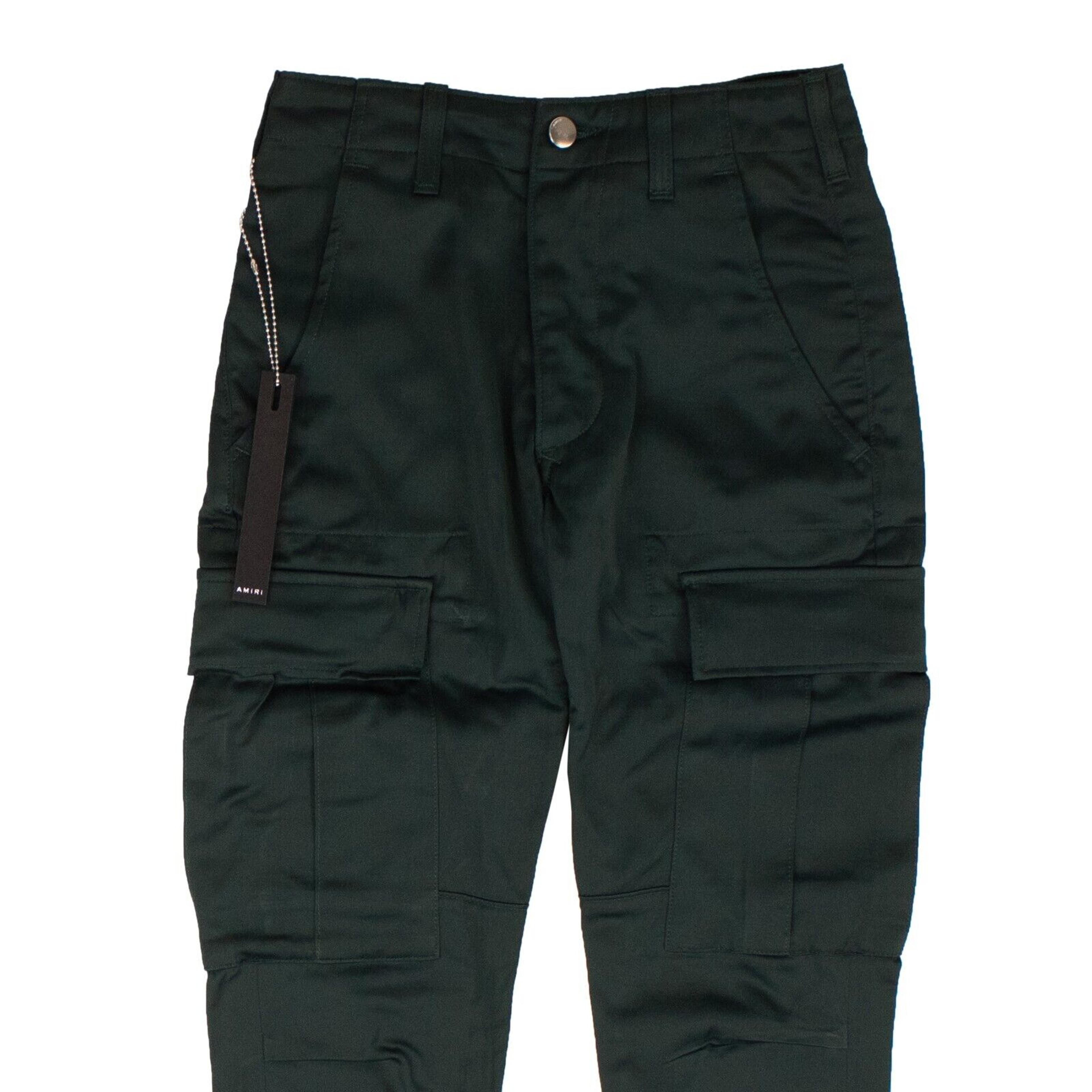 Alternate View 1 of Green Solid Cargo Pants
