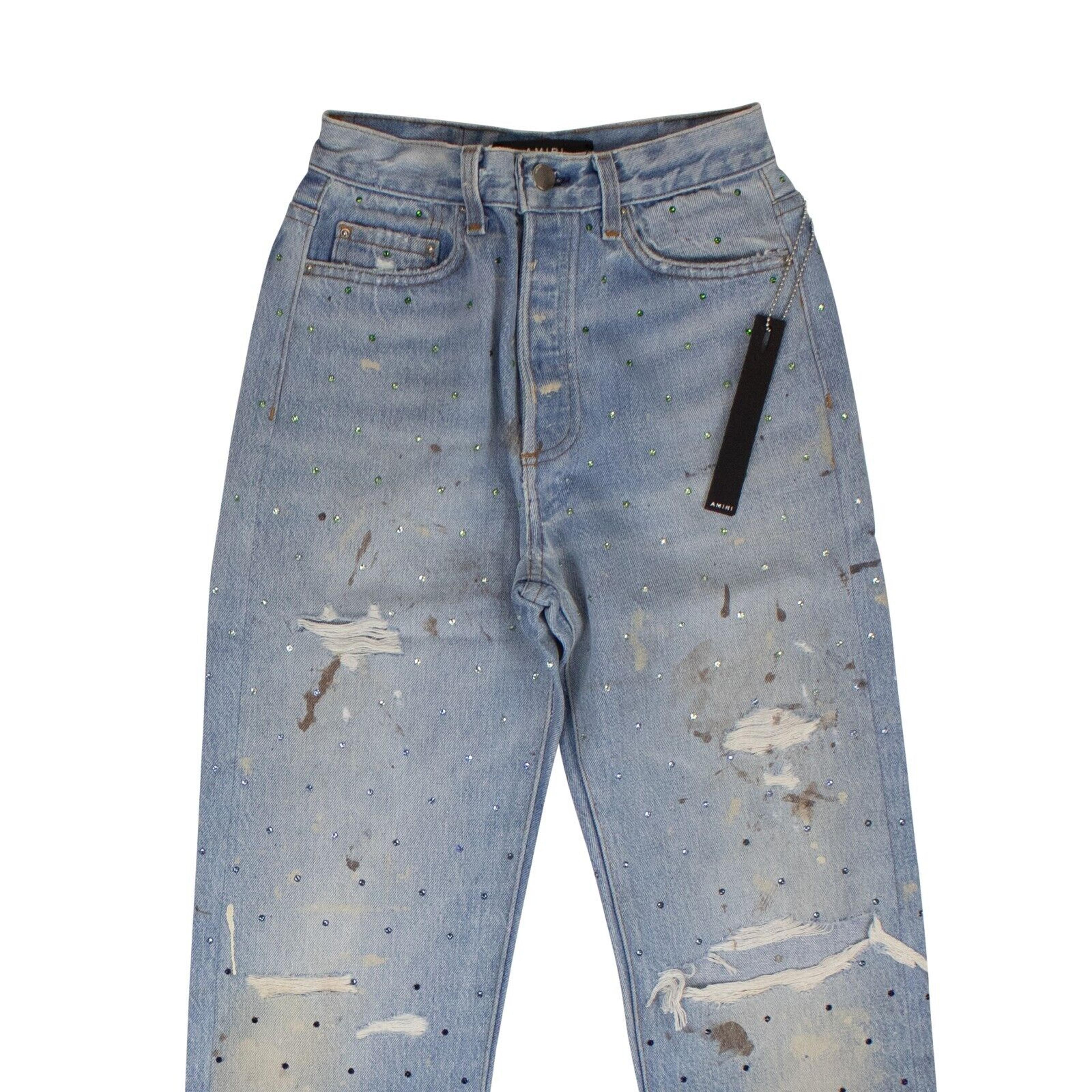Alternate View 1 of Blue Gradient Crystal Recon Denim Jeans