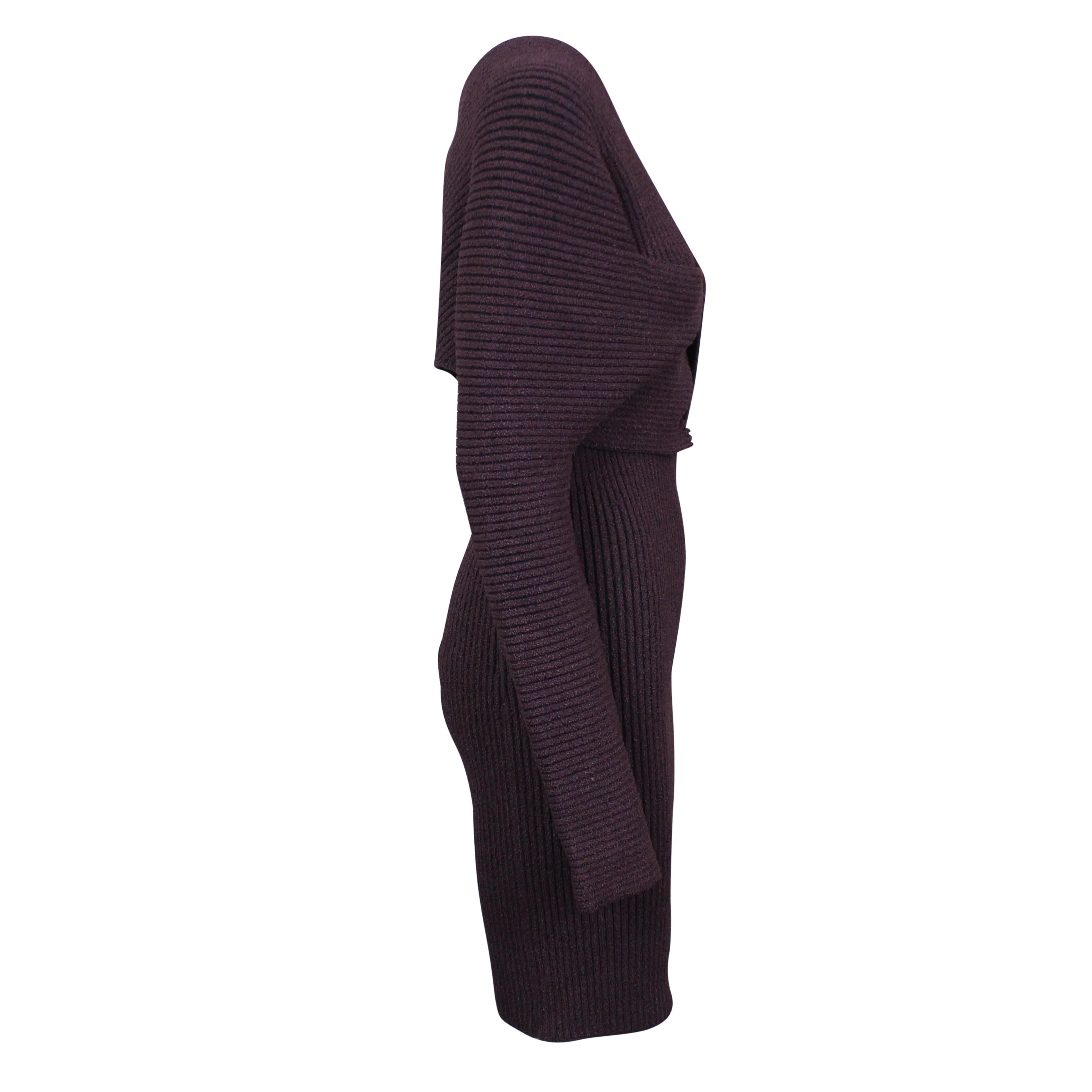 Alternate View 2 of Purple Sable Rib Knit Short Dress