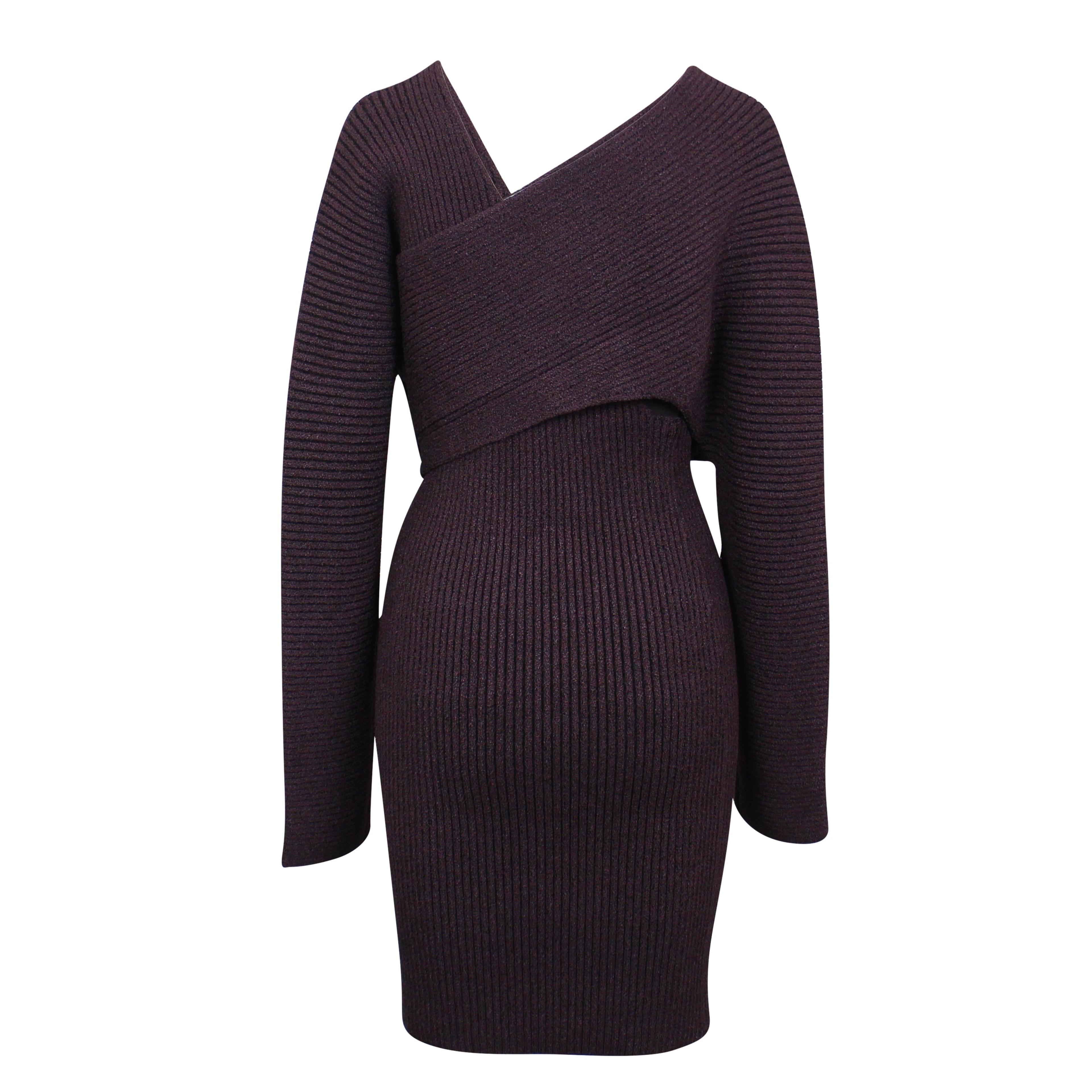 Alternate View 3 of Purple Sable Rib Knit Short Dress