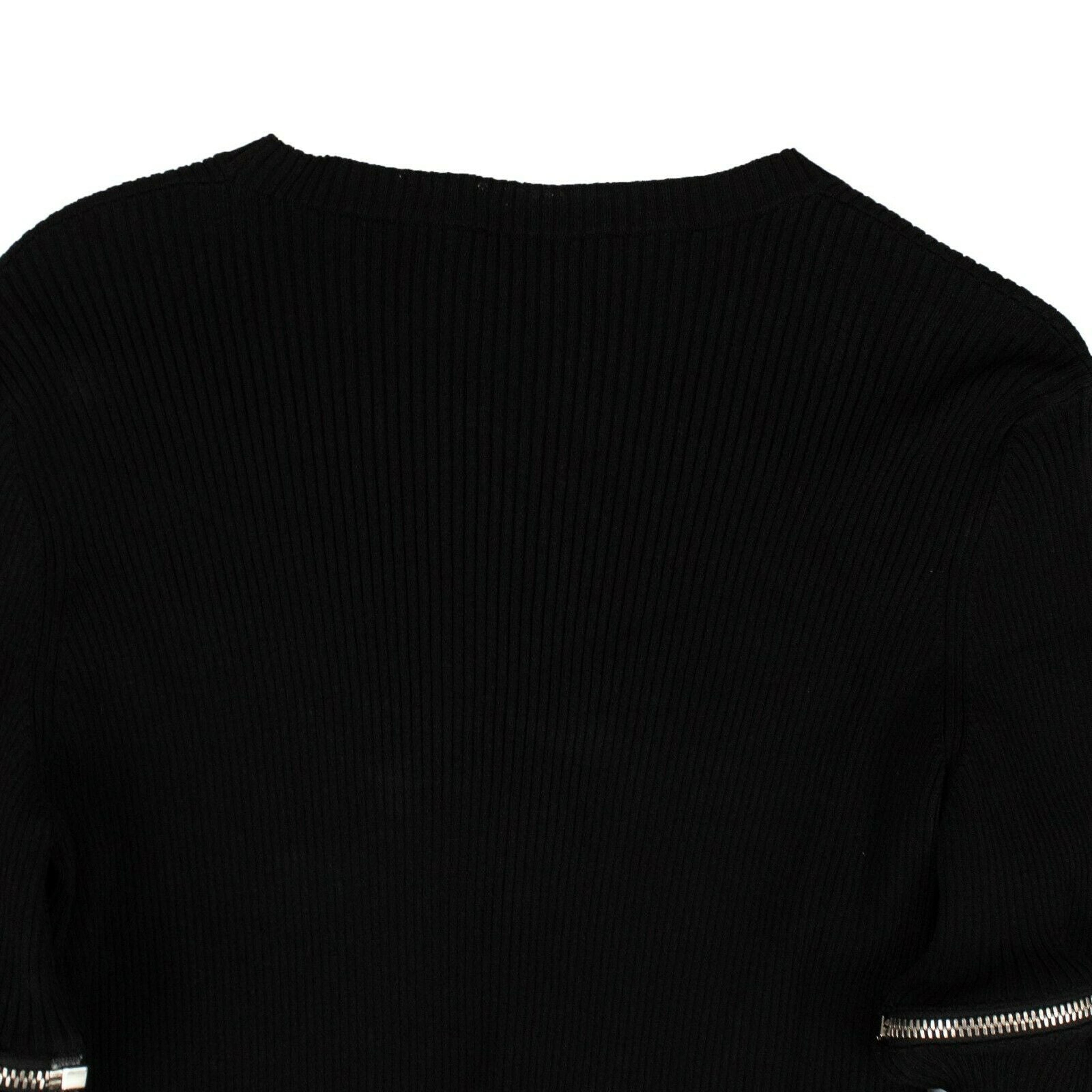 Alternate View 3 of Women's Black Zipped Rouches Sweater