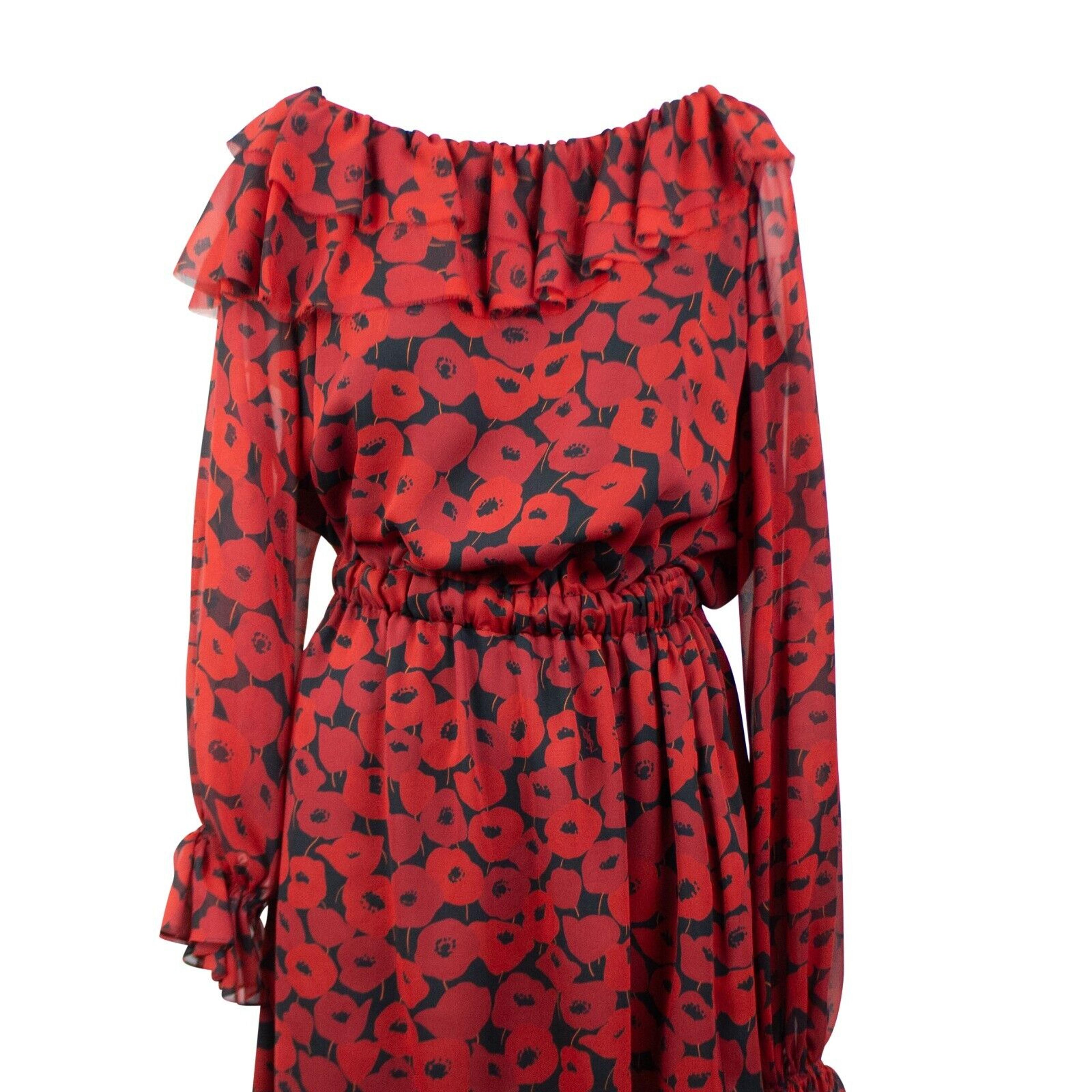 Alternate View 2 of Women's Red Off The Shoulder Floral Dress