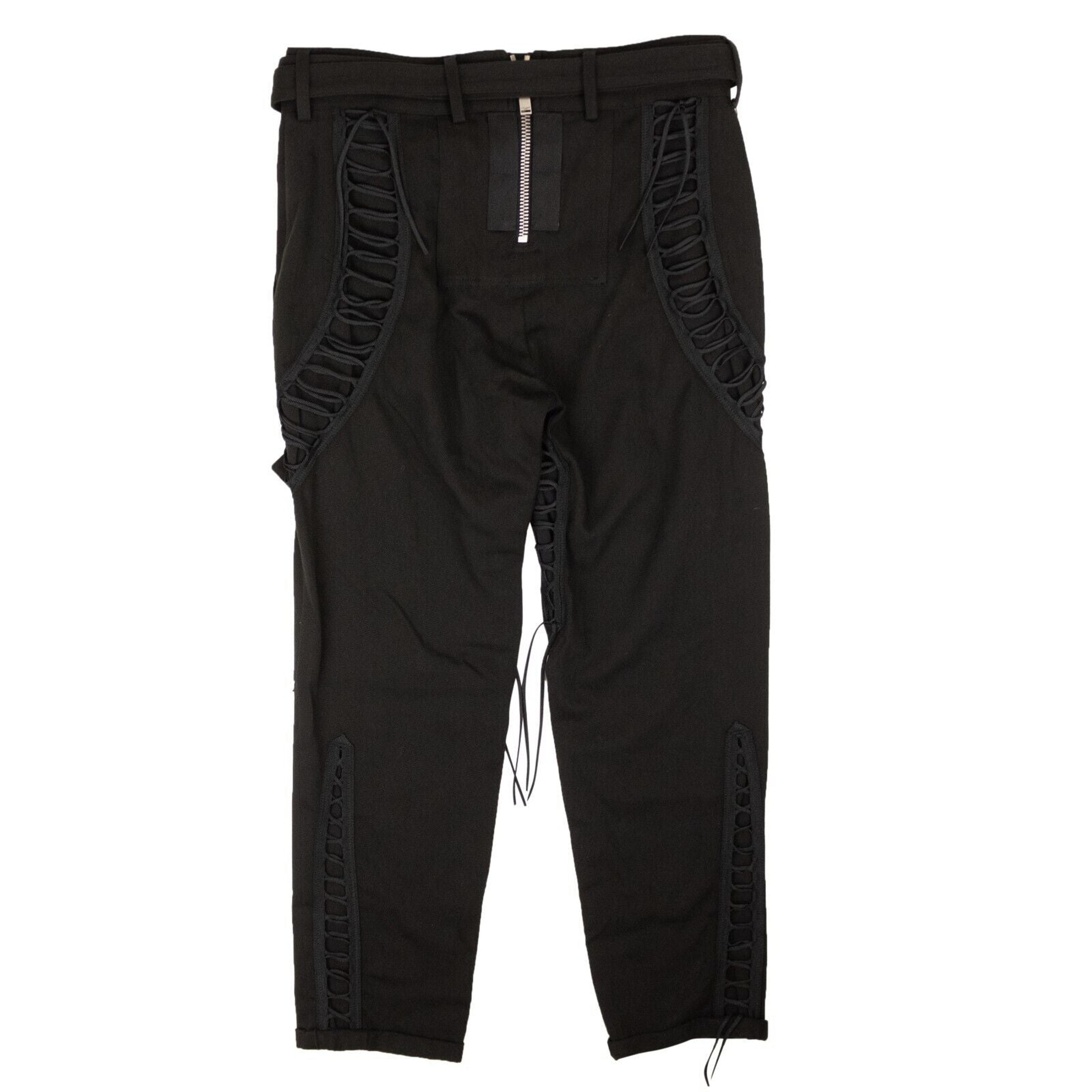 Alternate View 3 of Women's Black Lace-Up Military Pants