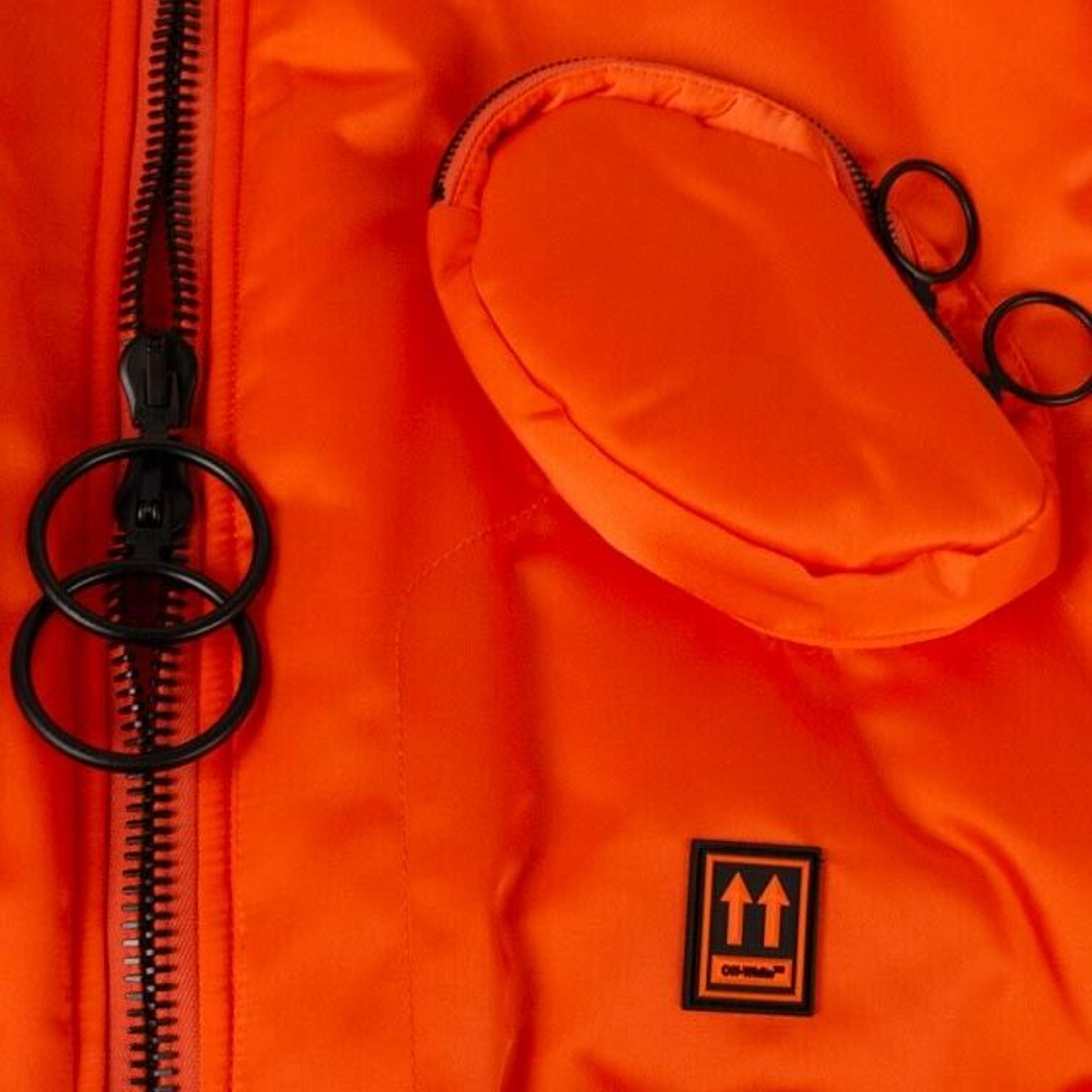 Alternate View 4 of Cropped Arrows Vest Jacket - Orange