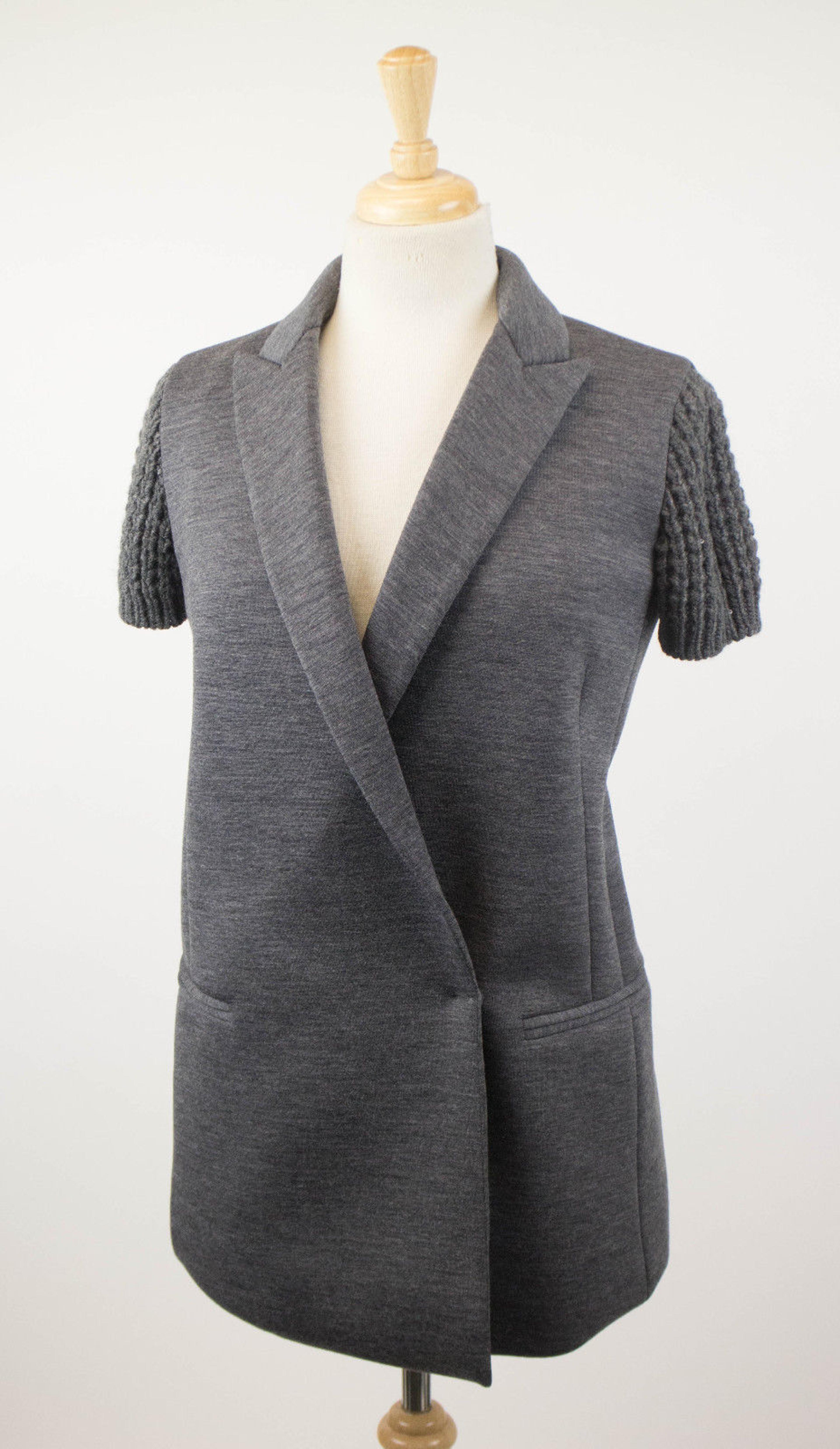 Alternate View 1 of Woman's Gray Wool Blend W/ Sequins Blazer