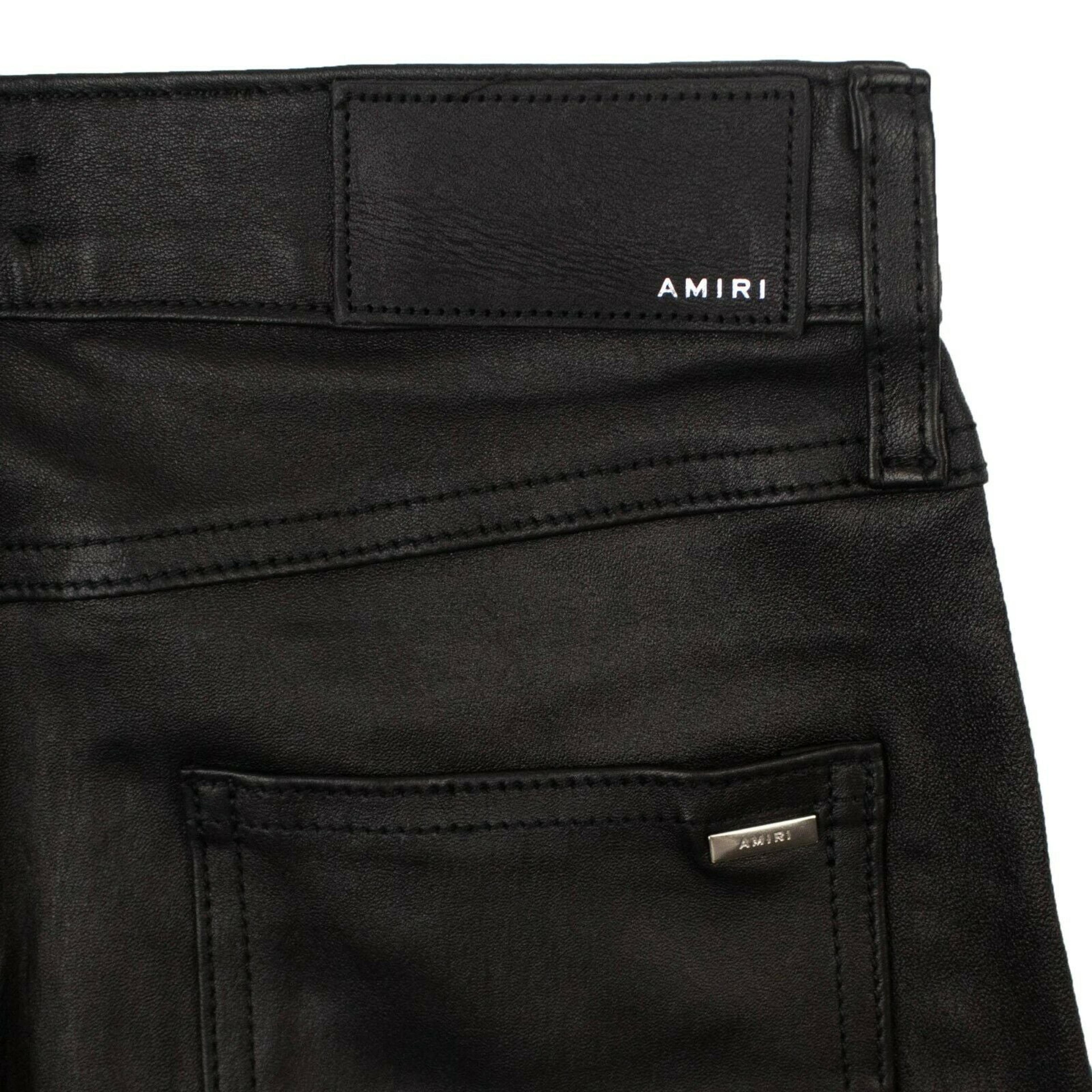 Alternate View 6 of Women's Black Leather Hybrid Cropped Jeans