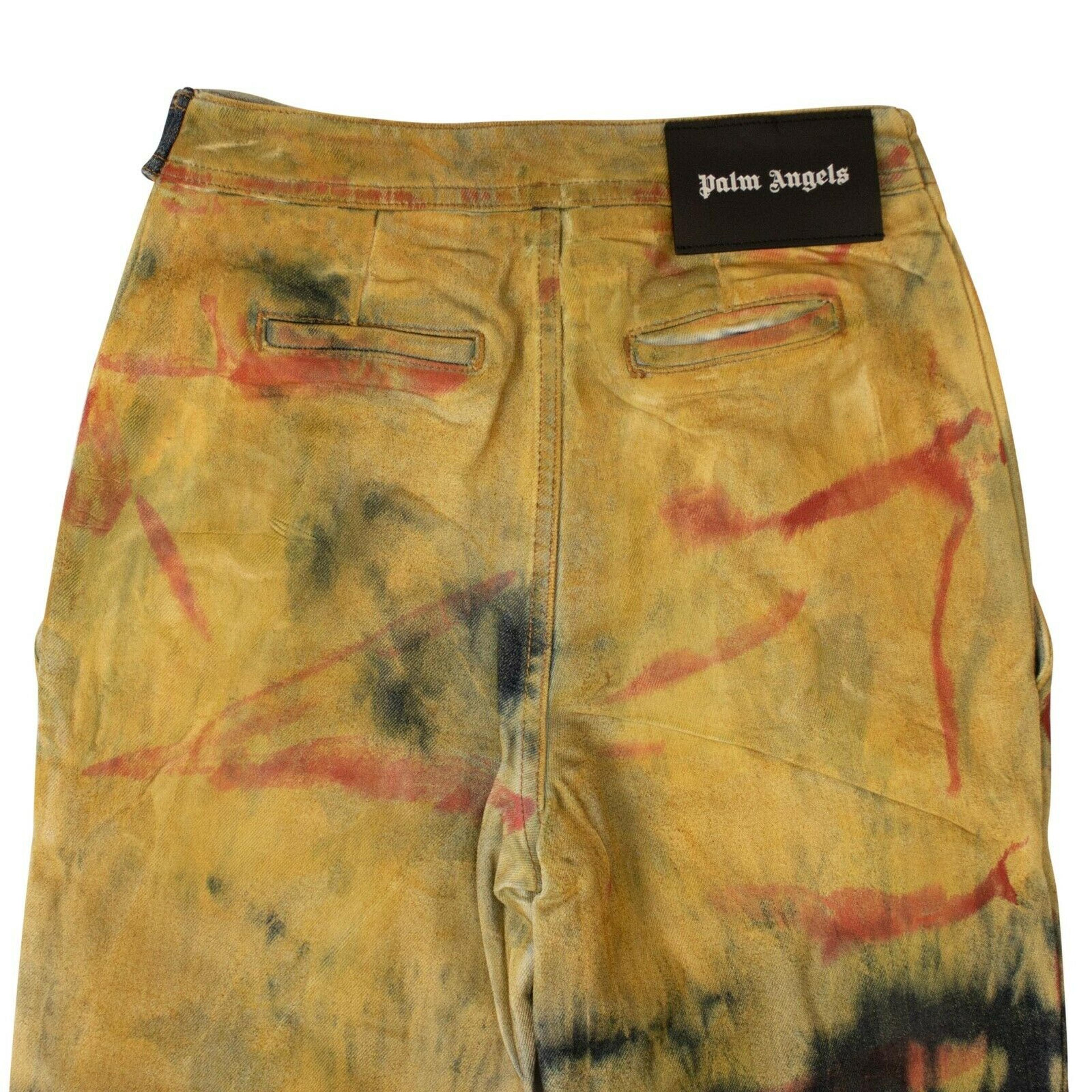 Alternate View 3 of Palm Angels Tie Dye Jeans Pants - Yellow