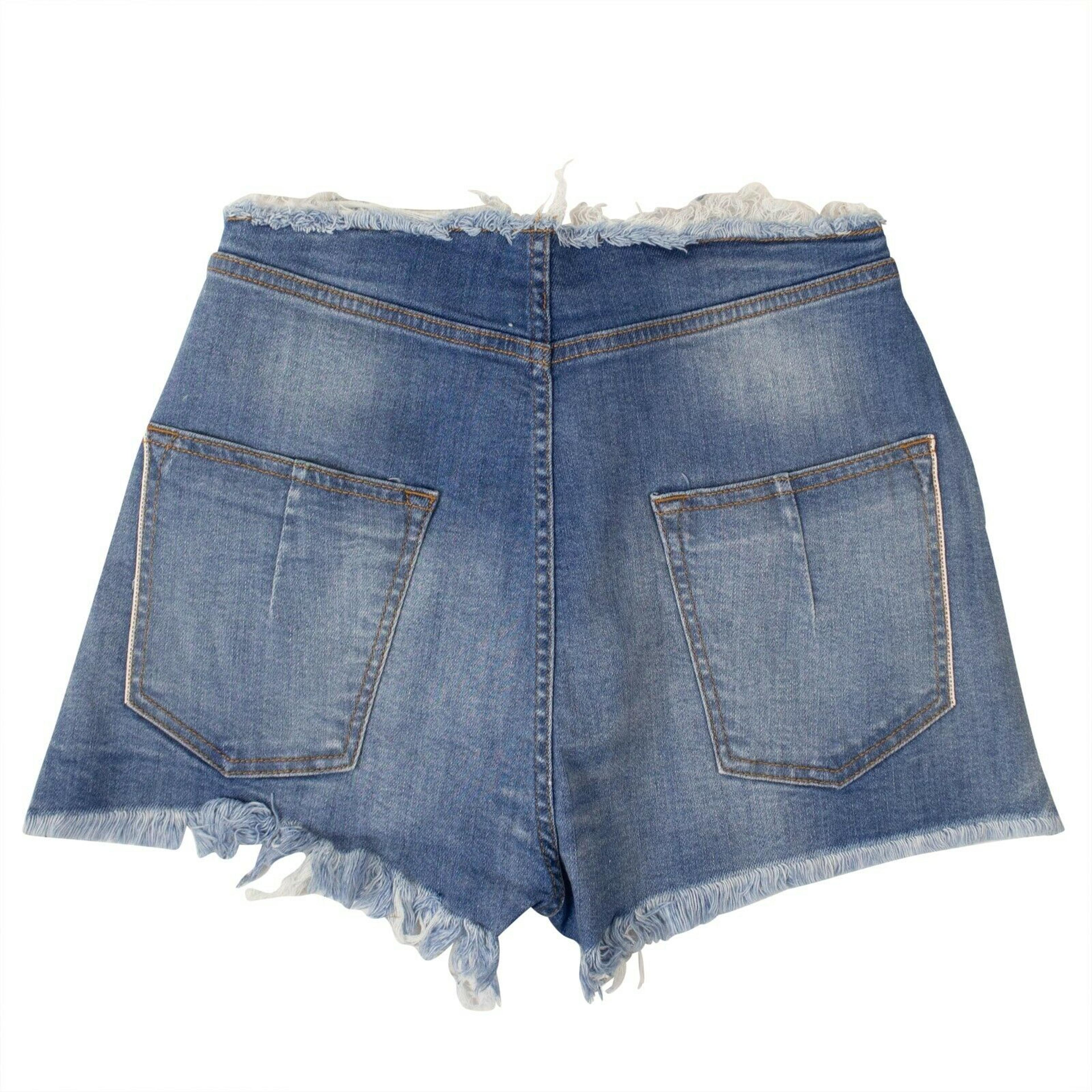 Alternate View 2 of Denim Lace-Up Shorts