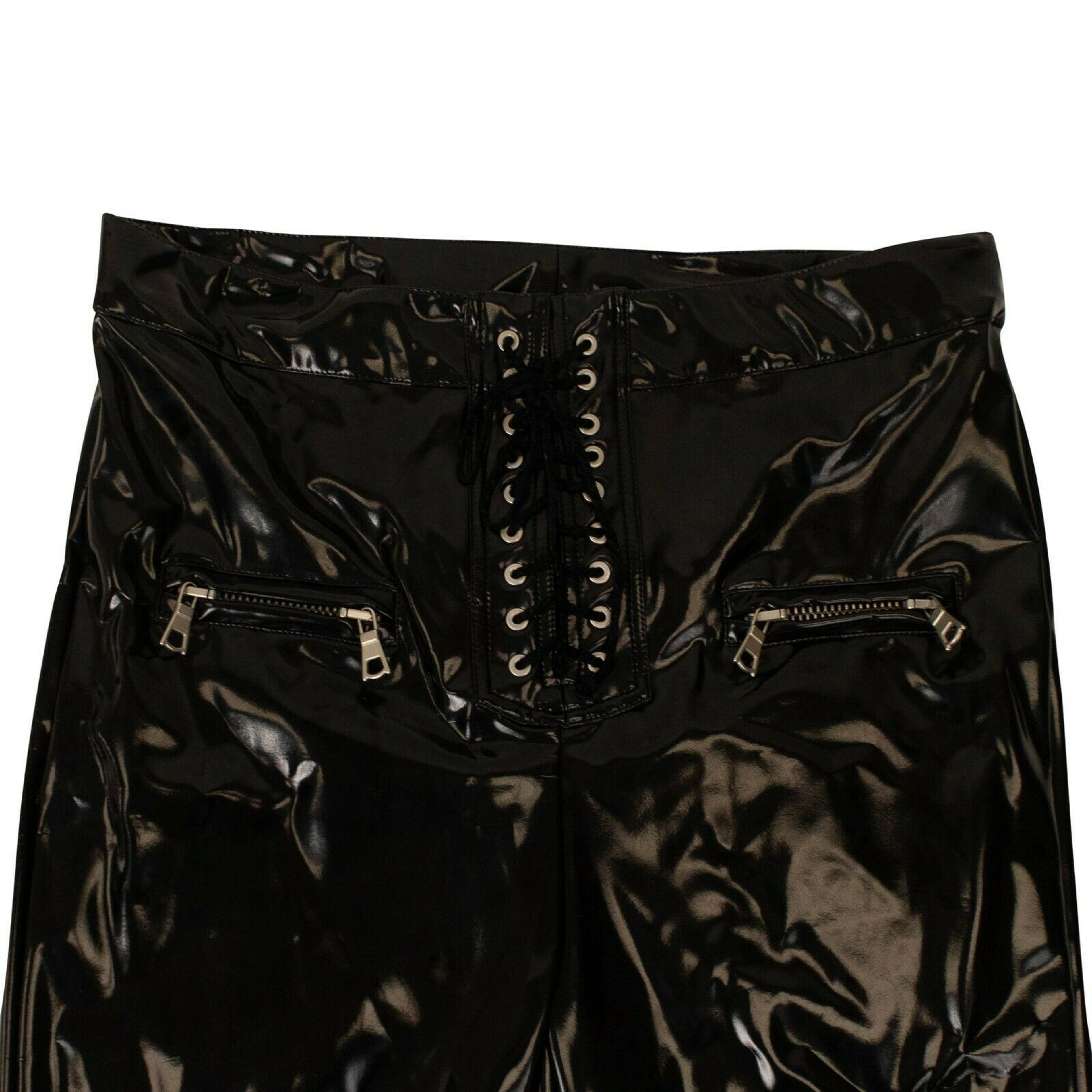 Alternate View 2 of Unravel Project Latex Lace Up Pants - Black