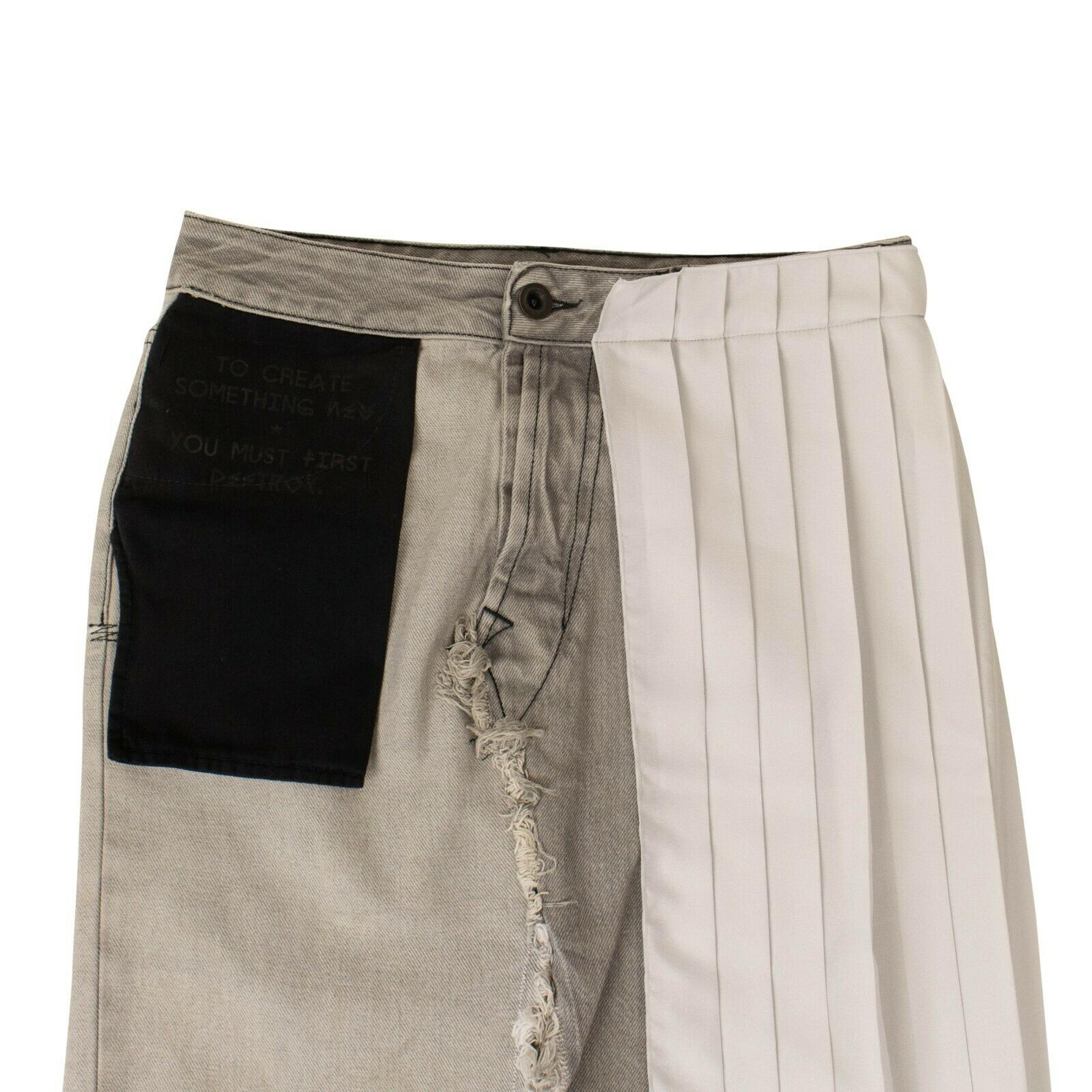 Alternate View 2 of Denim And White Asymmetric Panel Jean Skirt