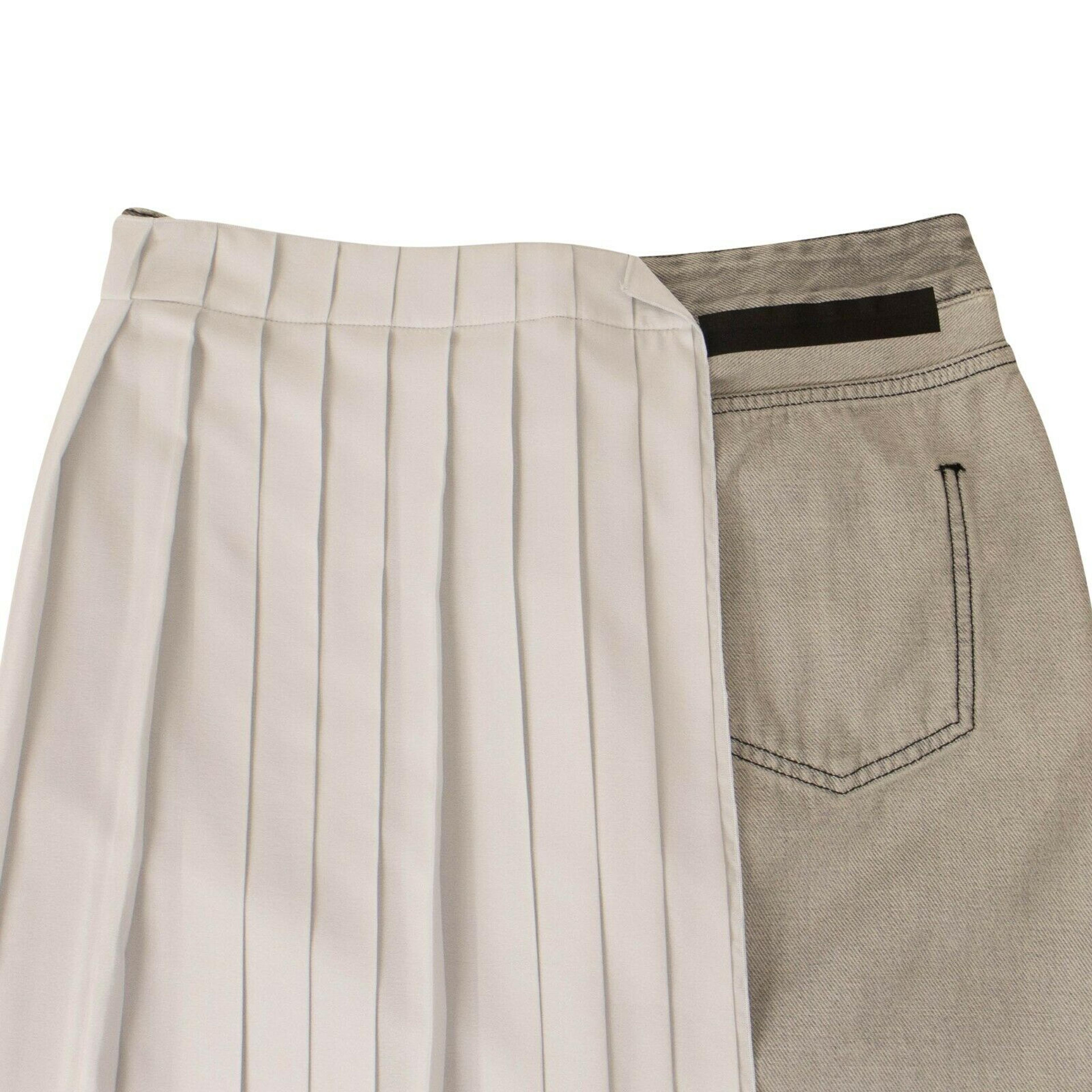 Alternate View 3 of Denim And White Asymmetric Panel Jean Skirt