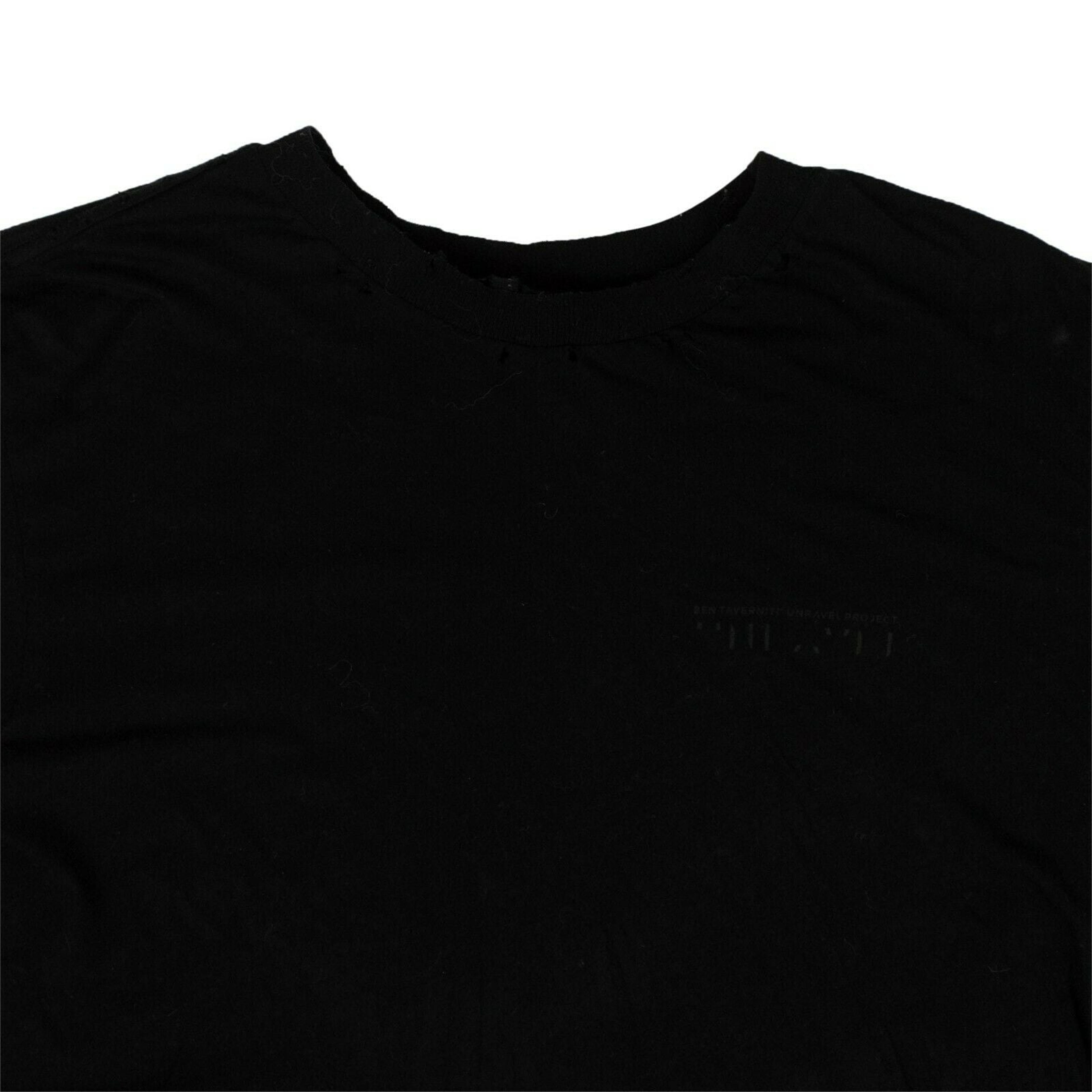 Alternate View 1 of Unravel Project Long Distressed T-Shirt - Black