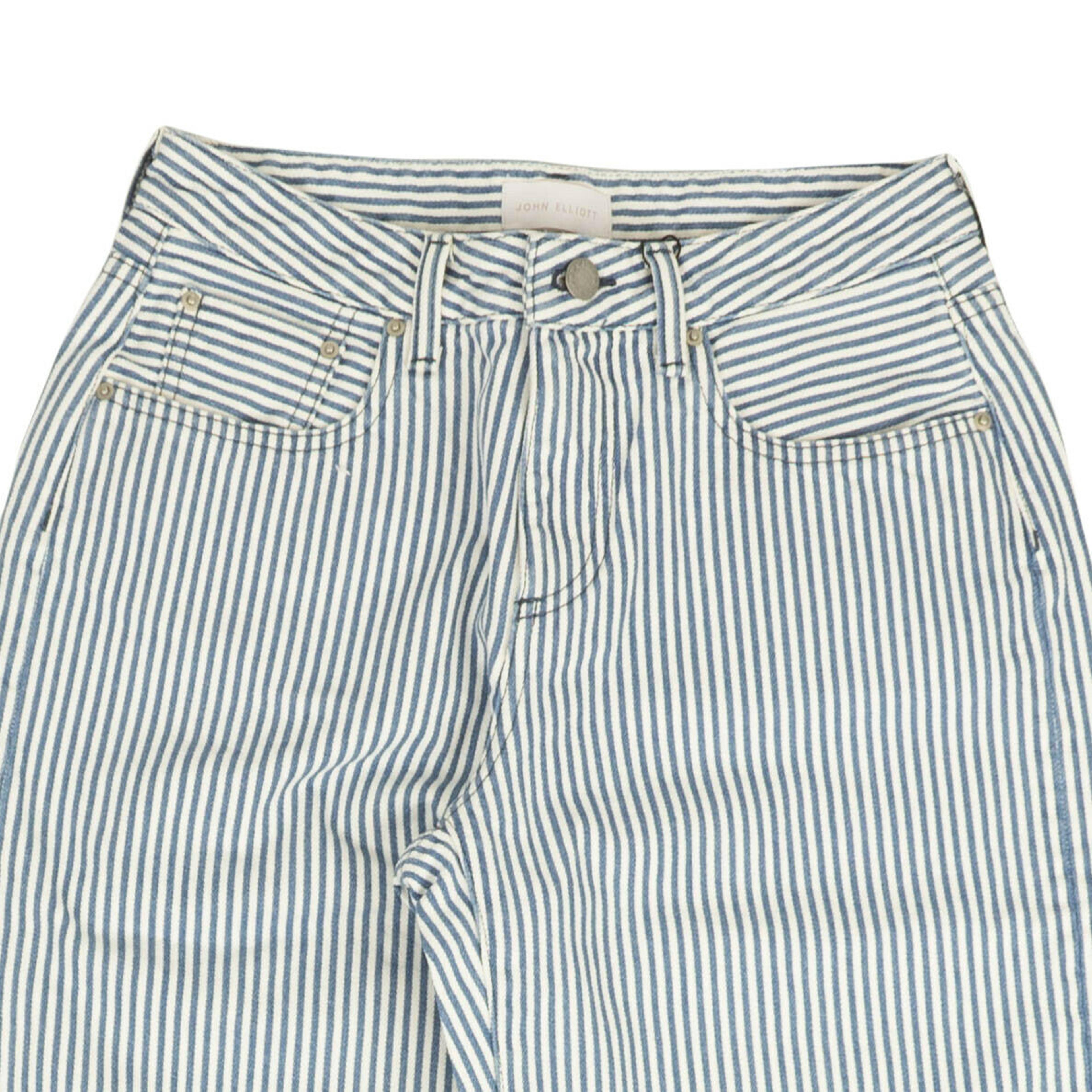Alternate View 2 of White And Blue Lydia Pinstripe Wide Leg Jeans