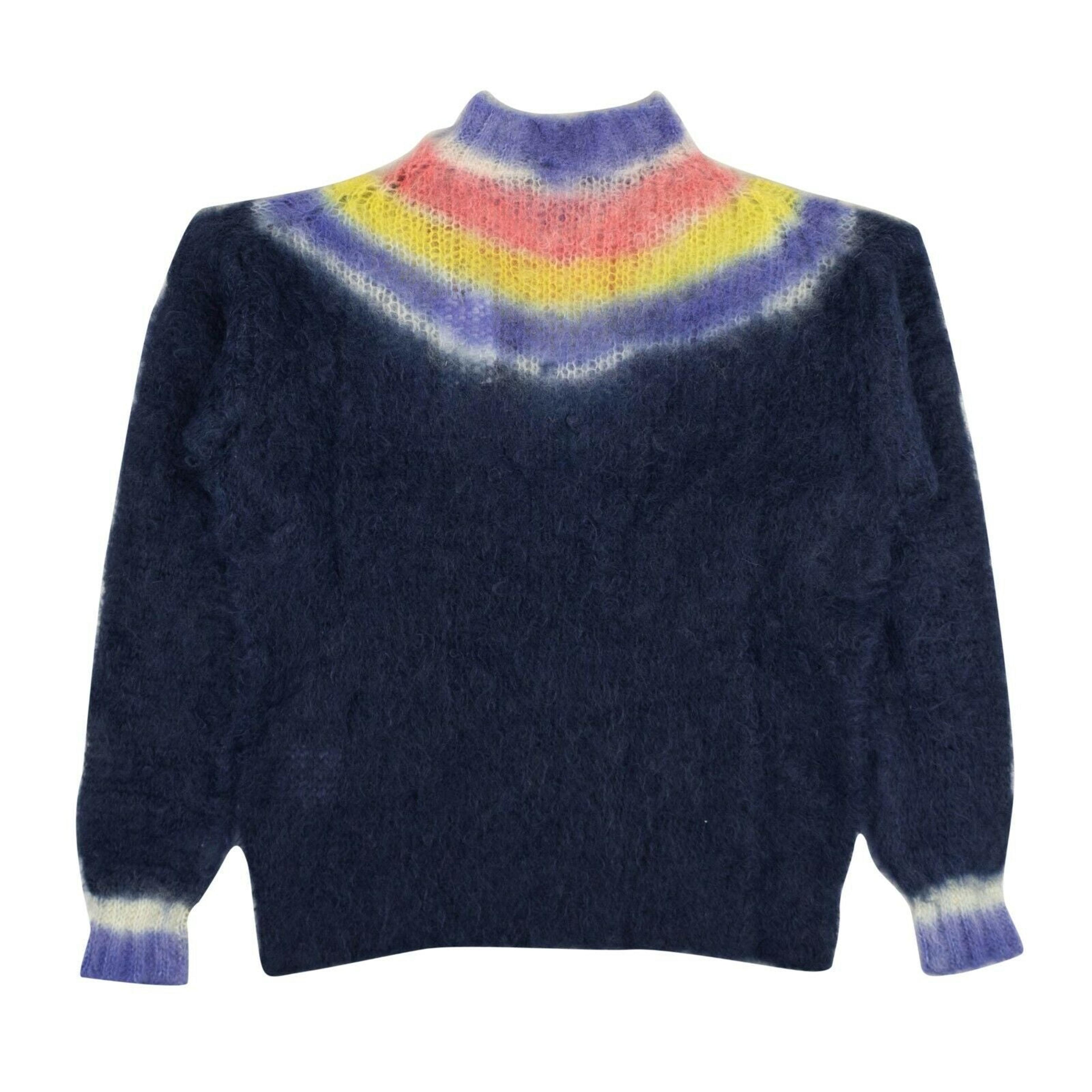 Alternate View 1 of Blue Mohair Blend Multicolor Pullover Sweater