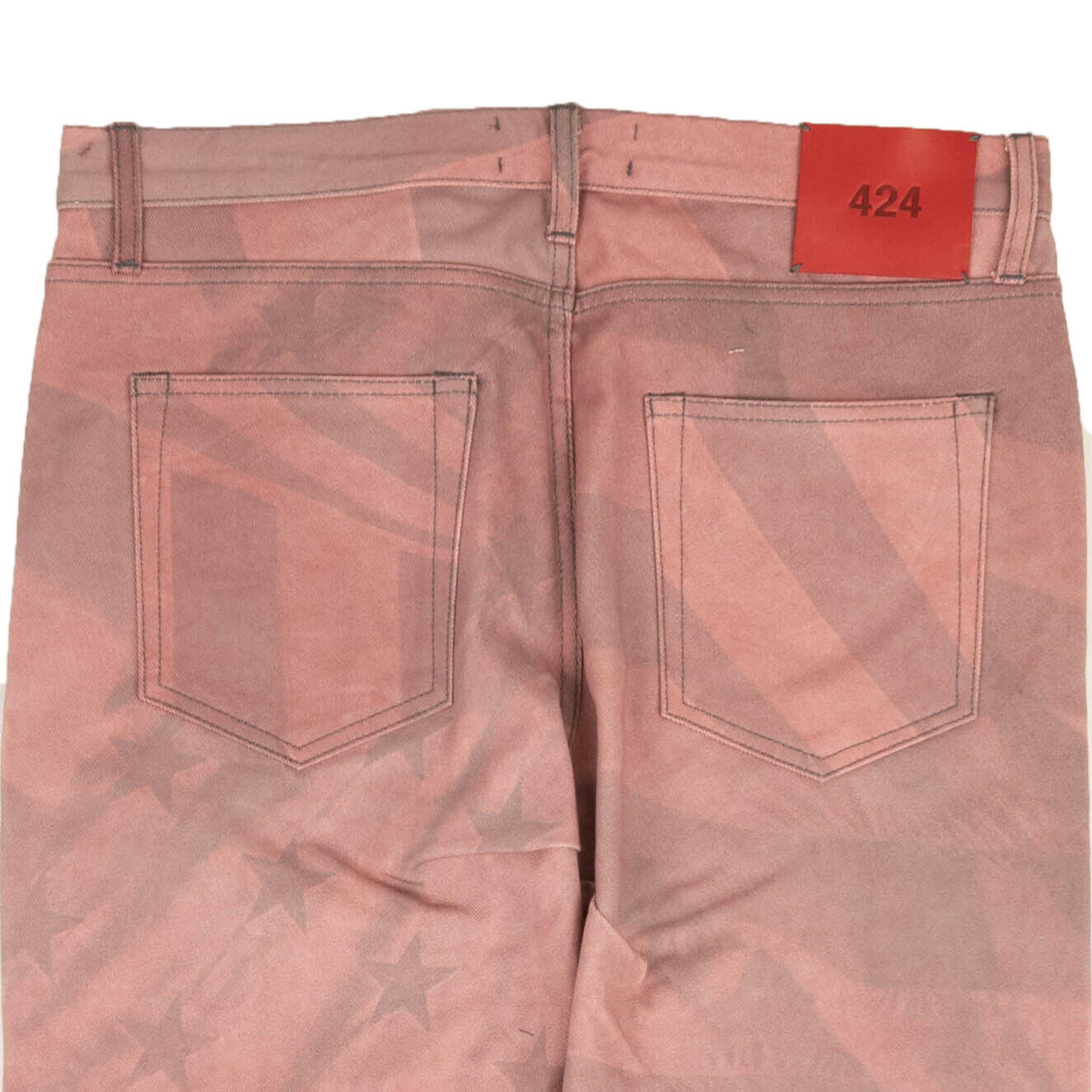 Alternate View 3 of 424 On Fairfax American Flag Denim Jeans - Pink
