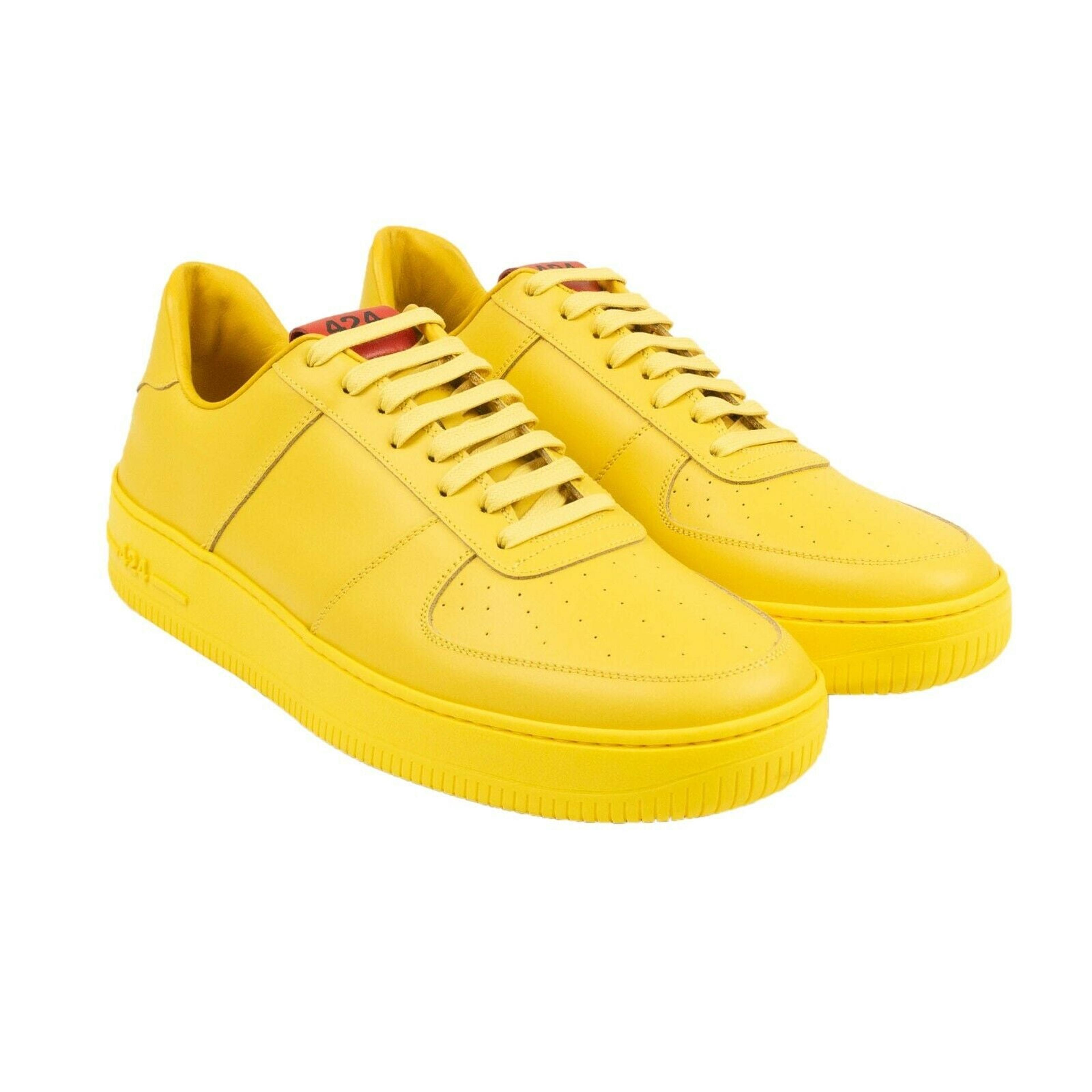 Alternate View 2 of Yellow Leather Low Top Sneakers