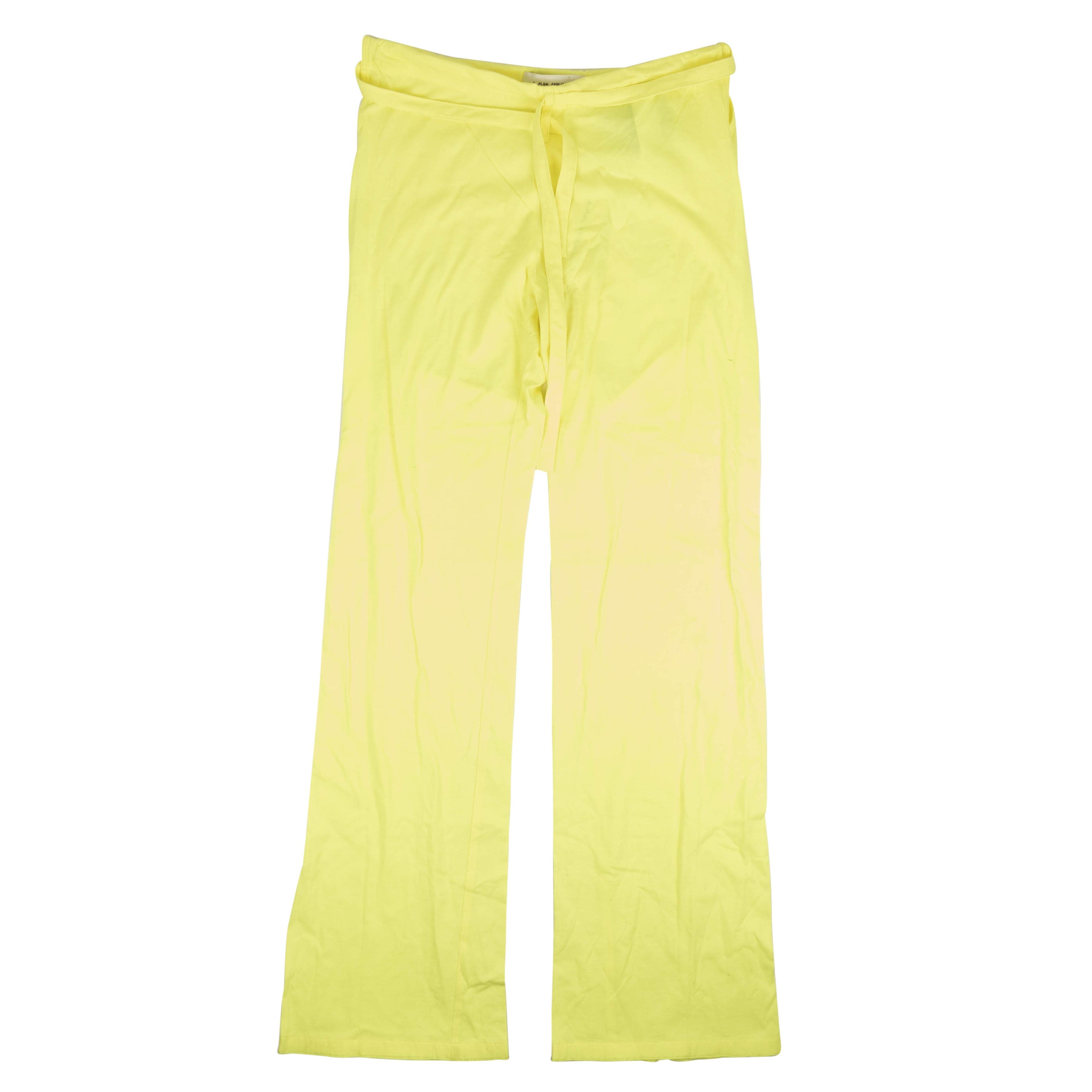 A Plan Application Cotton Belted Pants - Neon Yellow