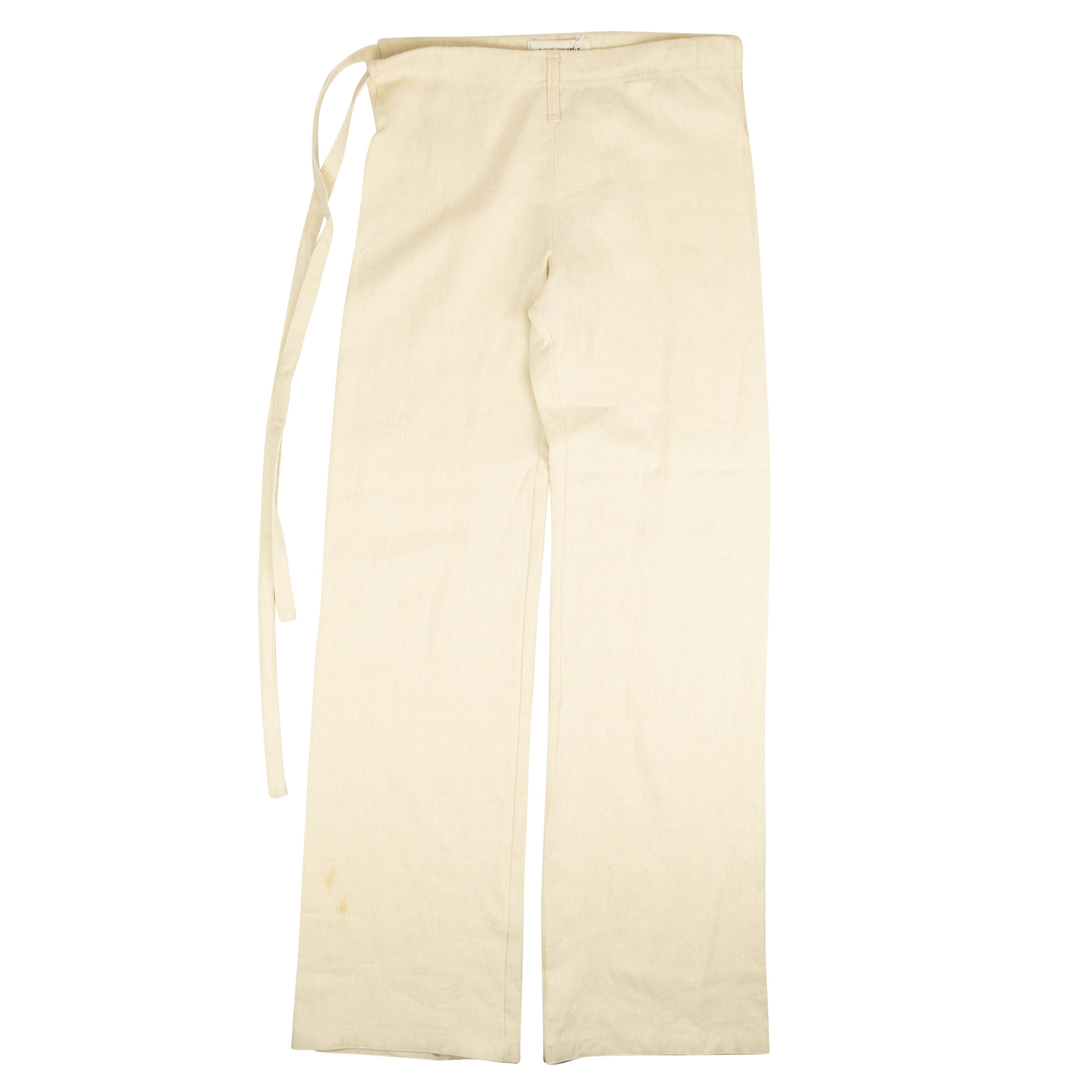 A Plan Application Hemp Tie Belt Pants - White
