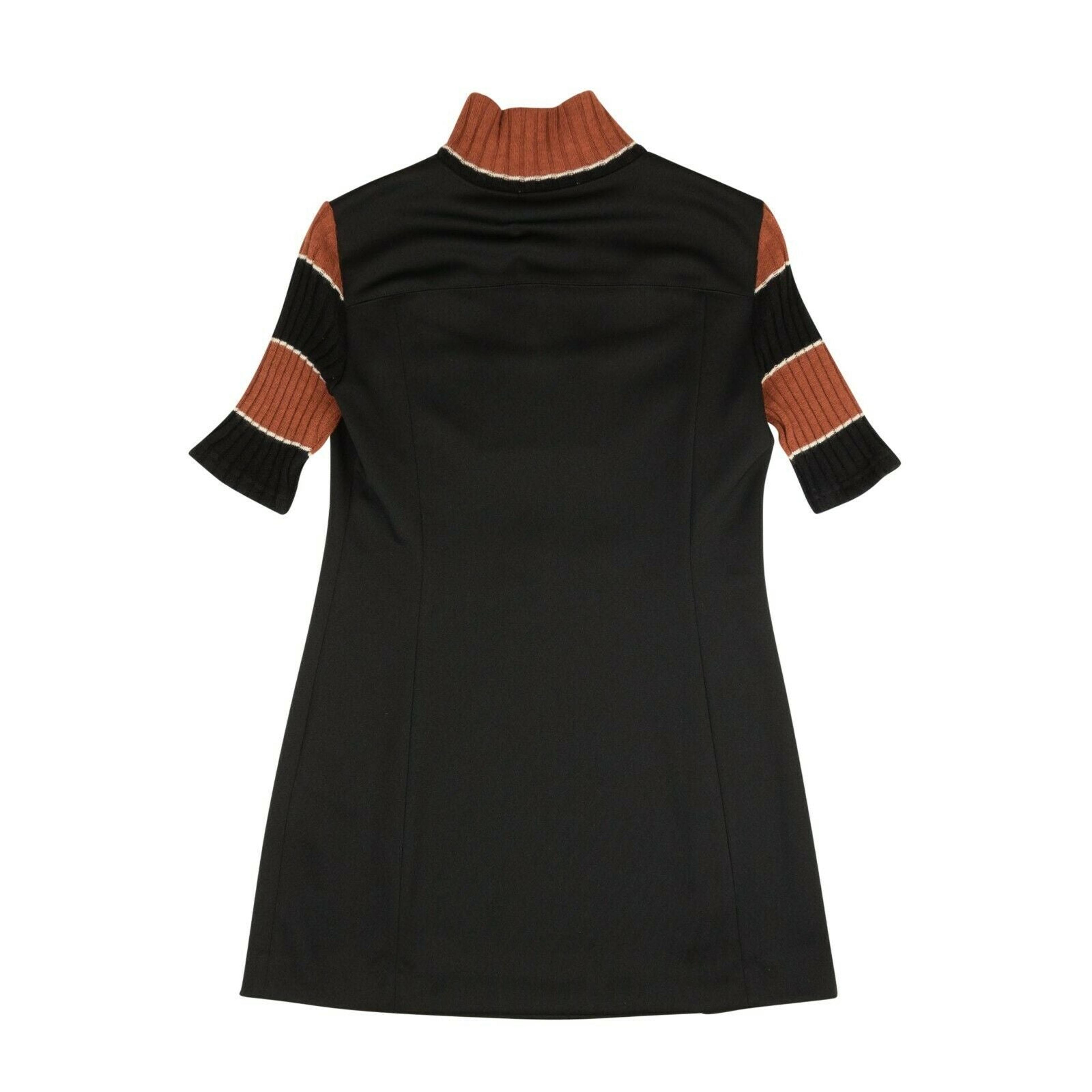 Alternate View 1 of Black Zip Turtleneck Mini Dress