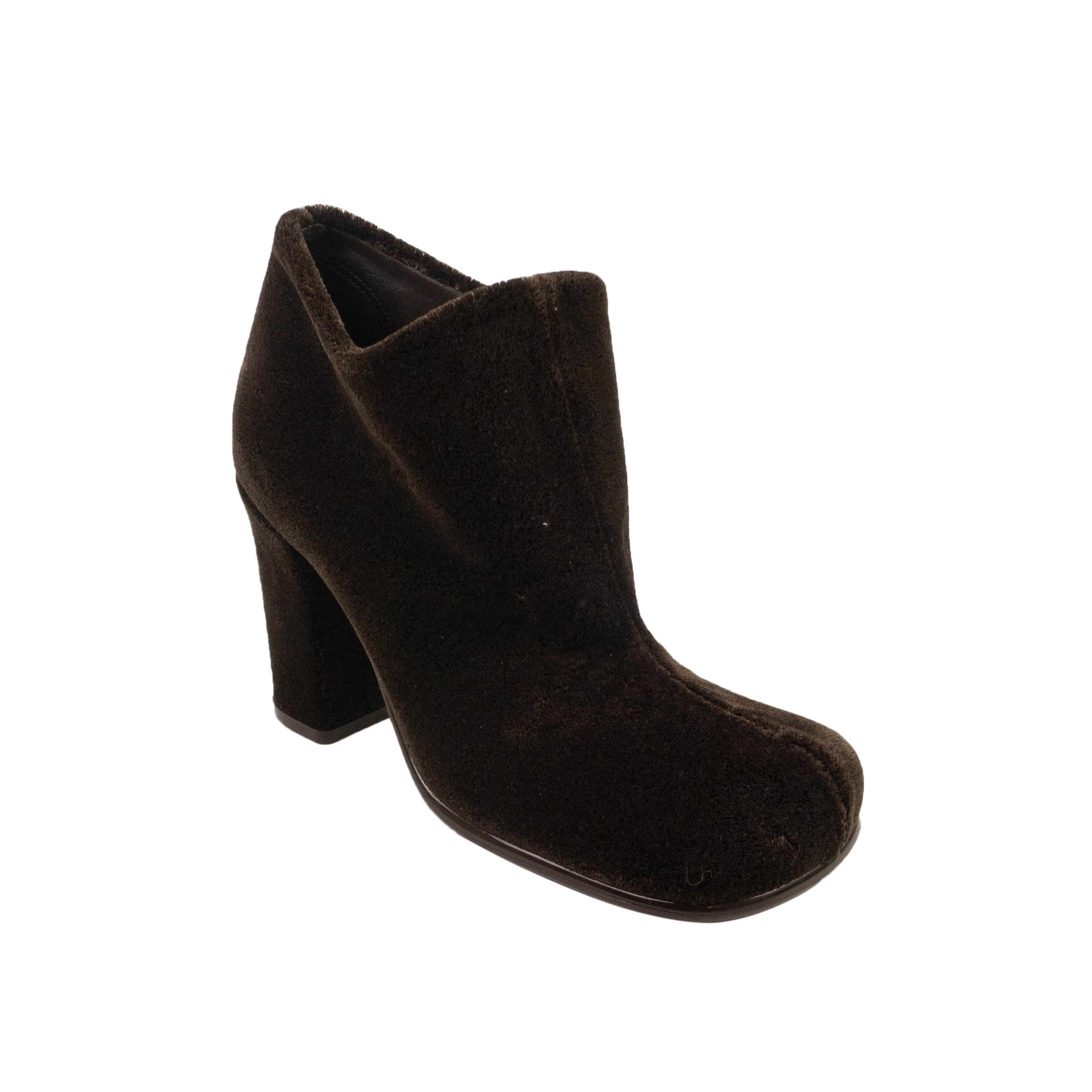 Alternate View 1 of Brown Suede Storm Square Toe Ankle Boots