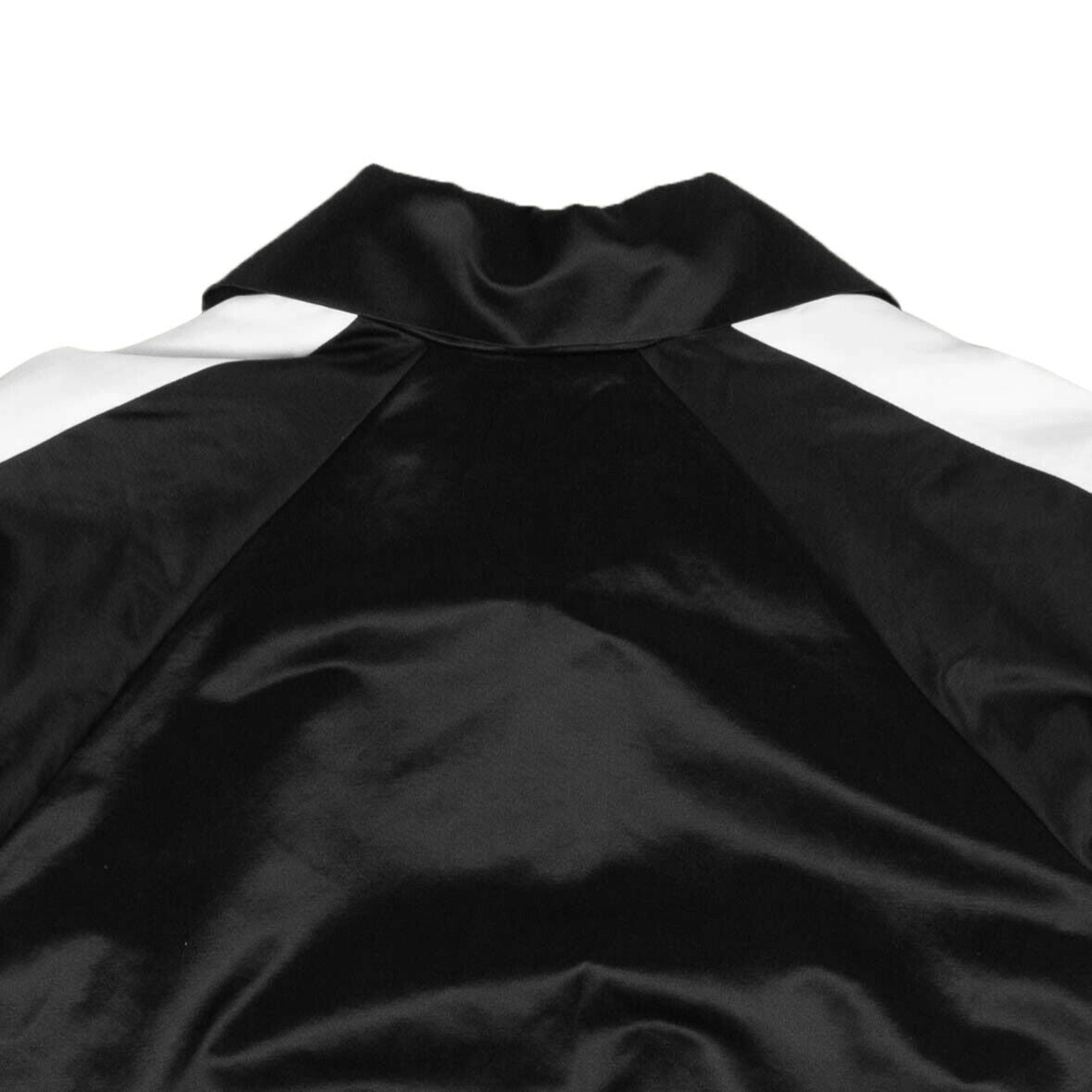 Alternate View 3 of Black Full Zip Satin Track Jacket
