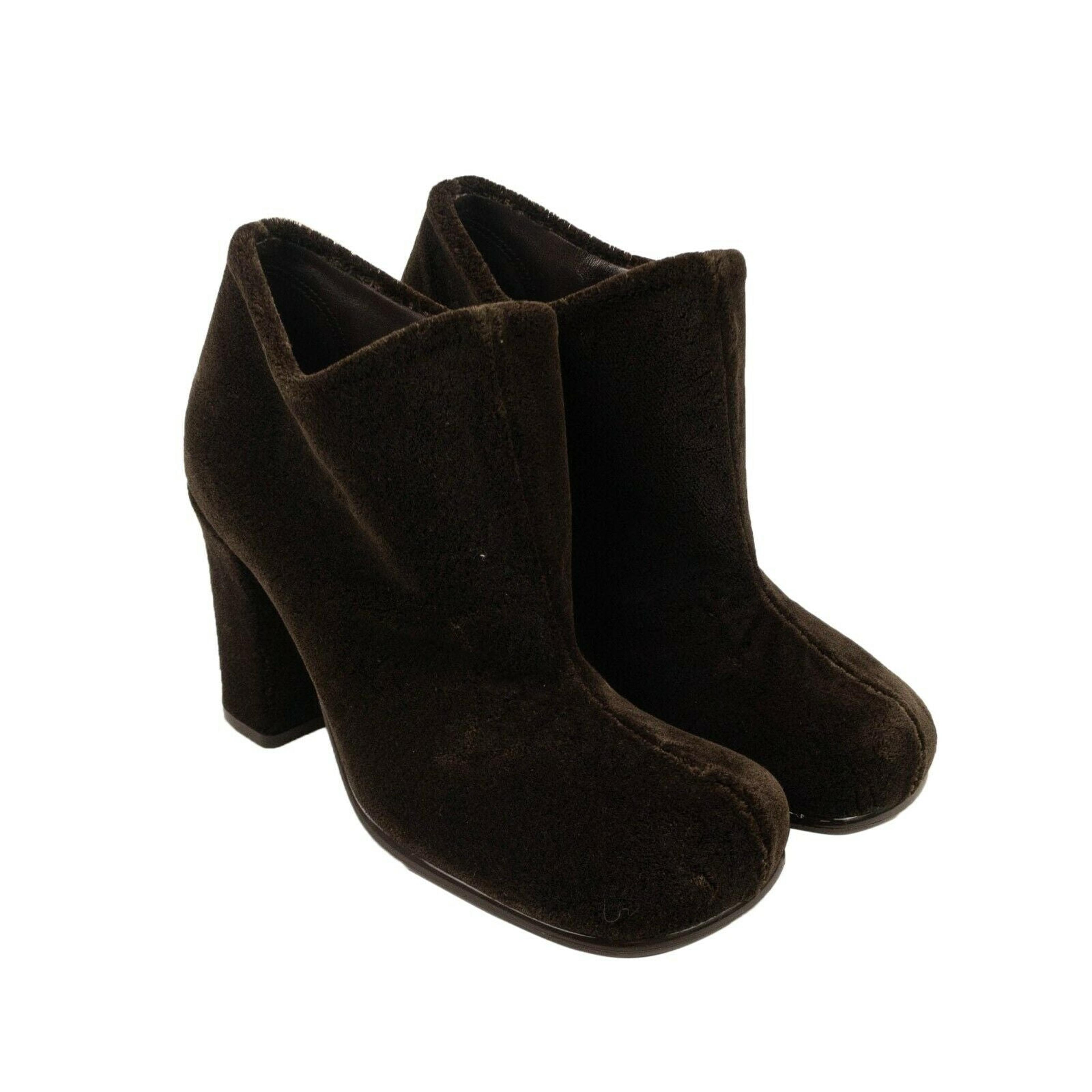 Alternate View 2 of Brown Suede Storm Square Toe Ankle Boots