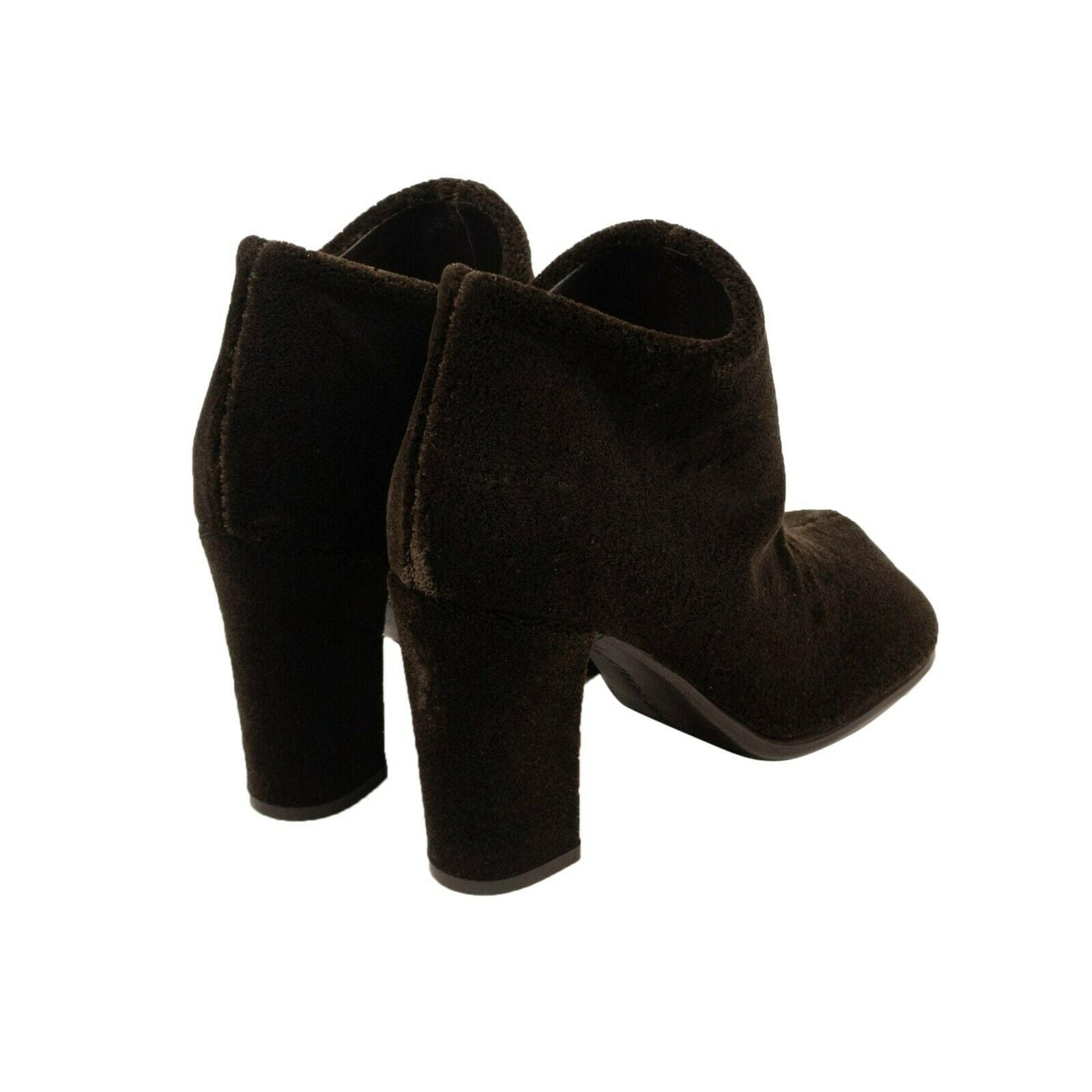 Alternate View 3 of Brown Suede Storm Square Toe Ankle Boots