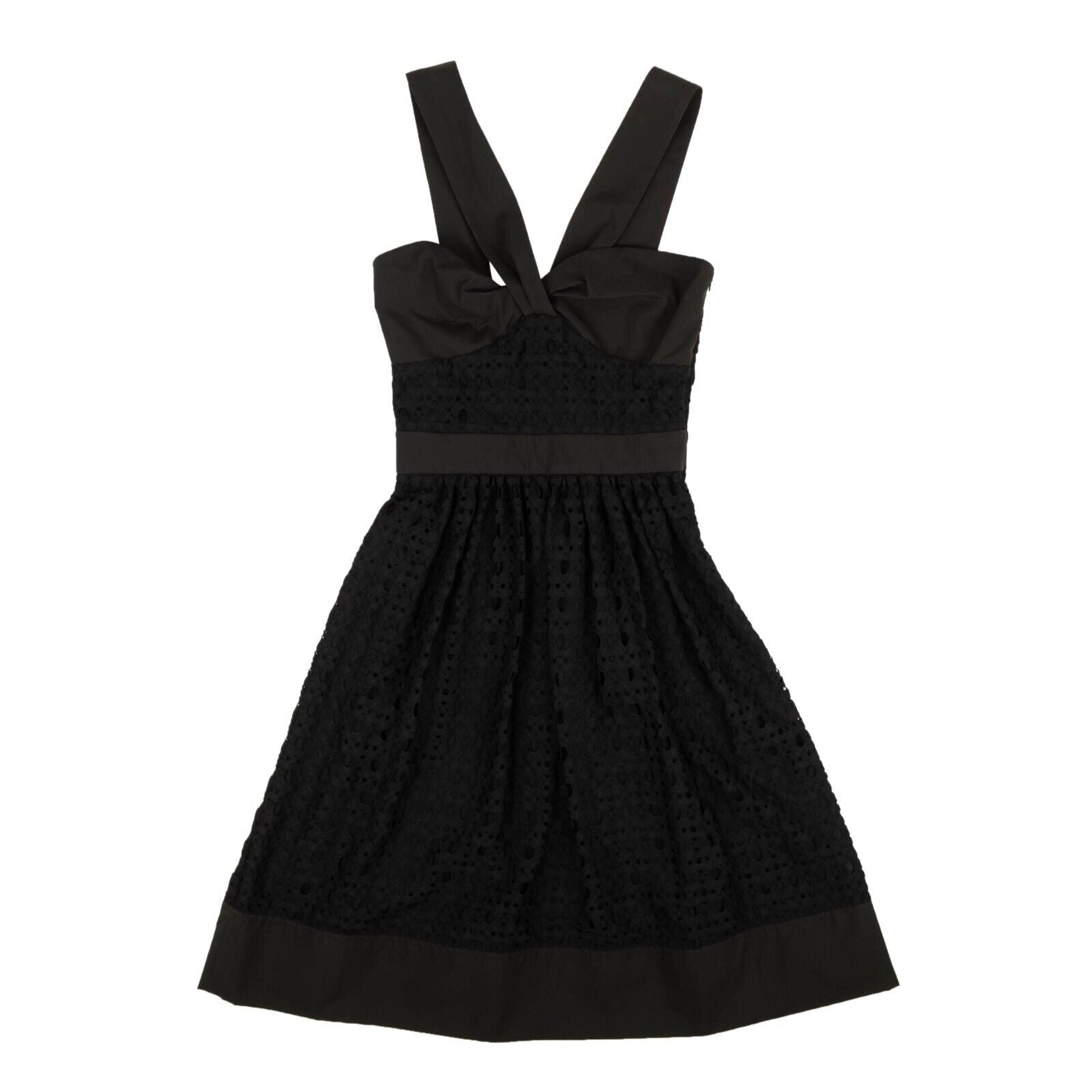 Black Sweetheart Lace V-Strap Dress