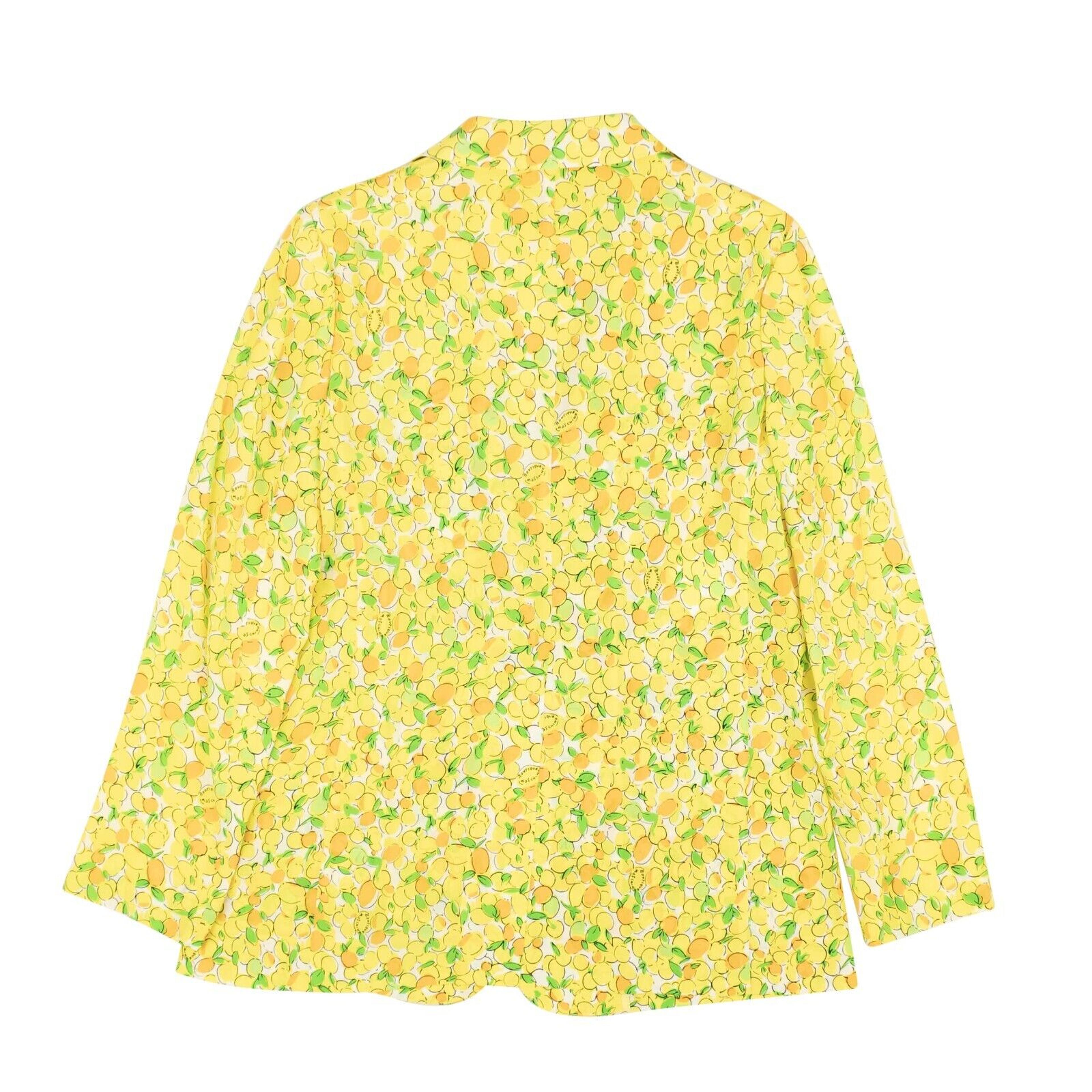 Alternate View 2 of NWT BOUTIQUE MOSCHINO Yellow Lemon Print Silk Blazer Jacket