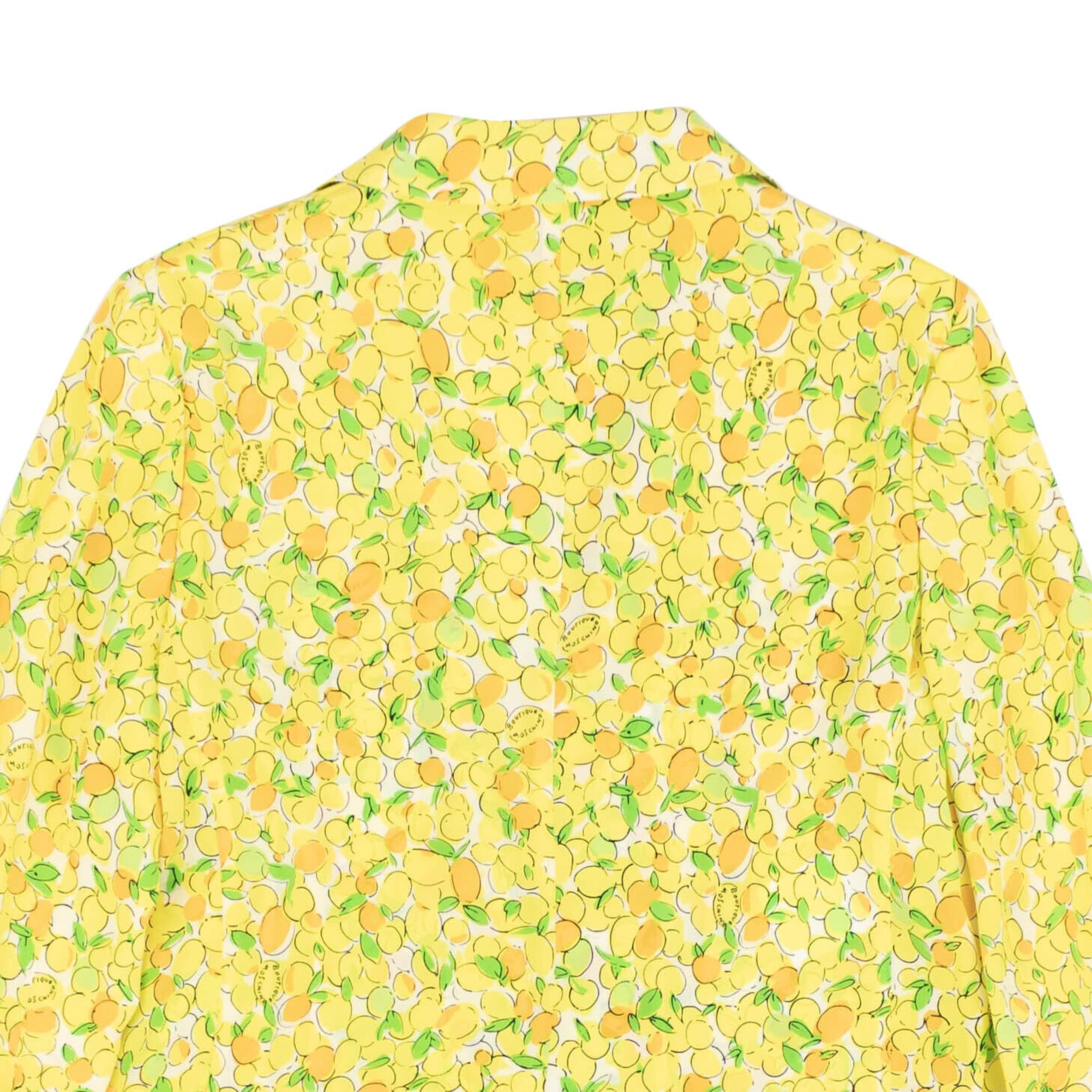 Alternate View 3 of NWT BOUTIQUE MOSCHINO Yellow Lemon Print Silk Blazer Jacket