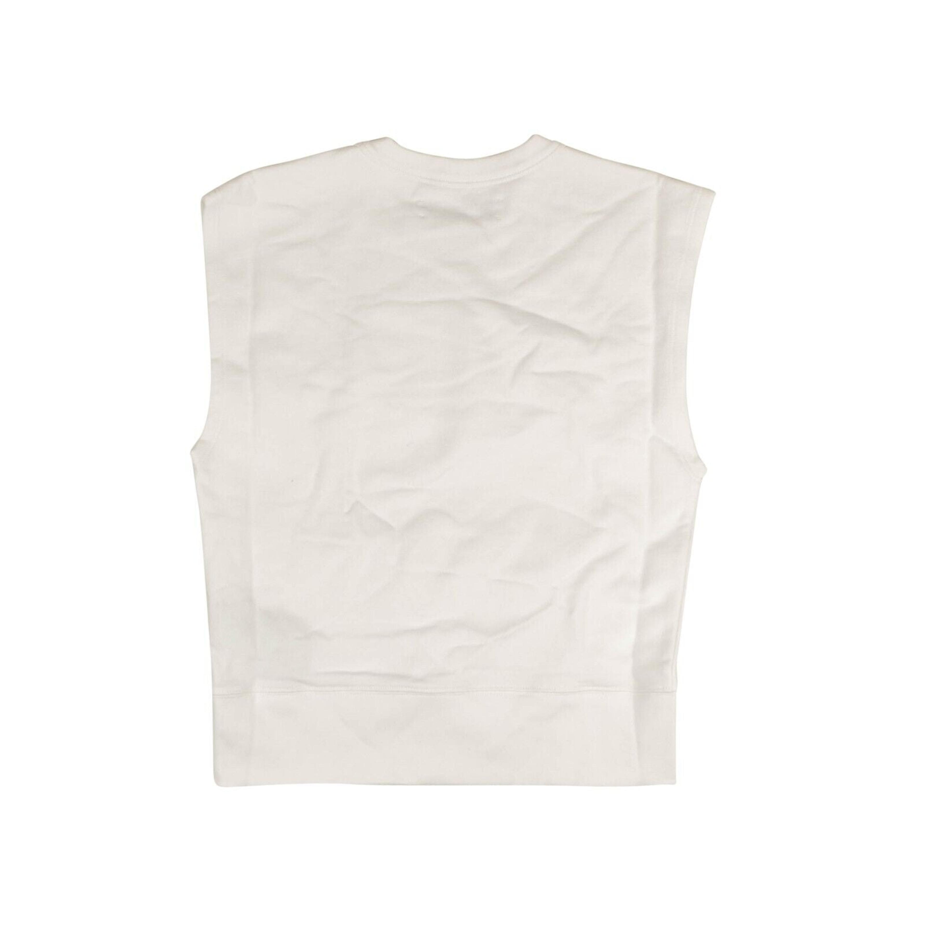 Alternate View 1 of White Crewneck Sleeveless Sweatshirt Vest