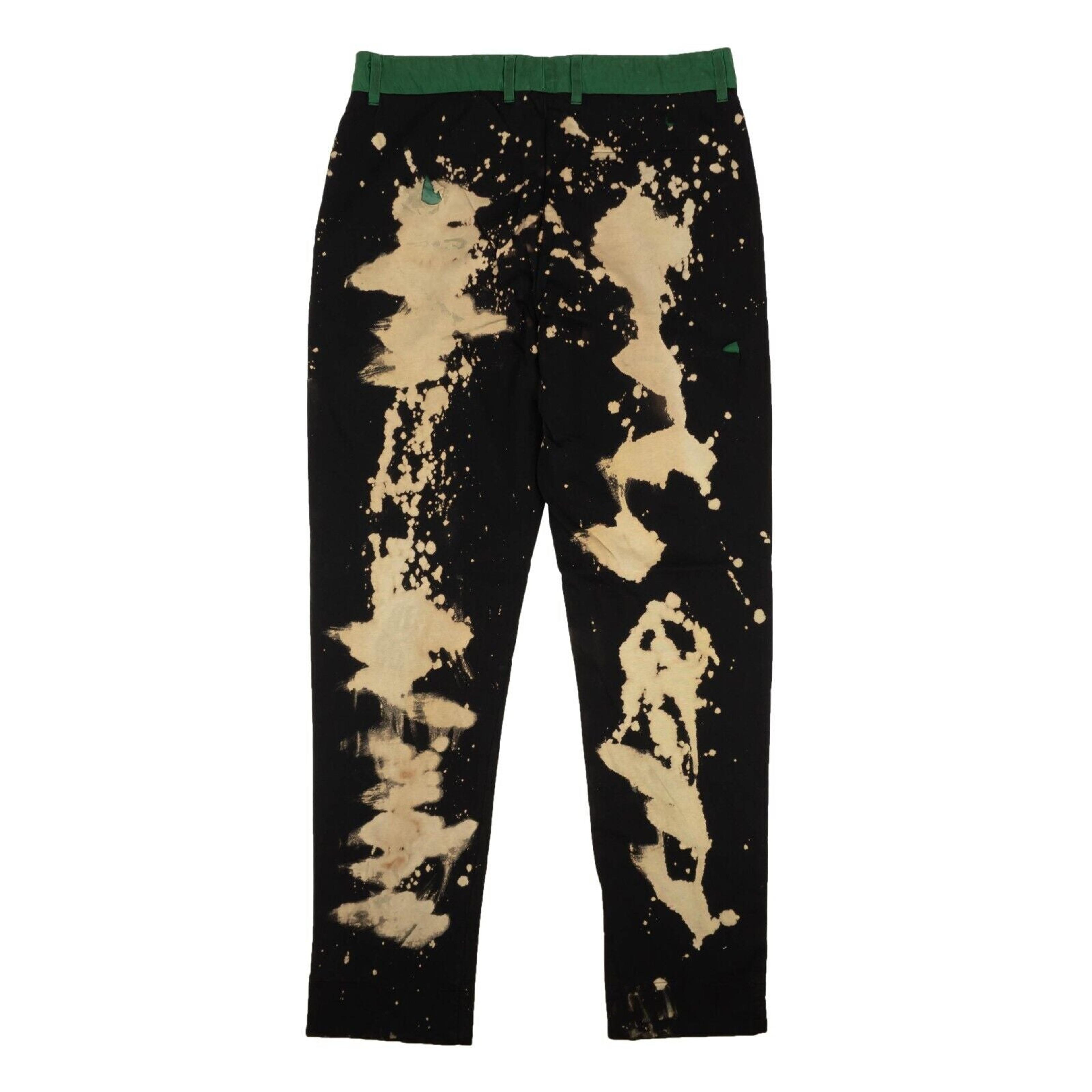 Alternate View 1 of Black And Green Distressed Bleached Pants