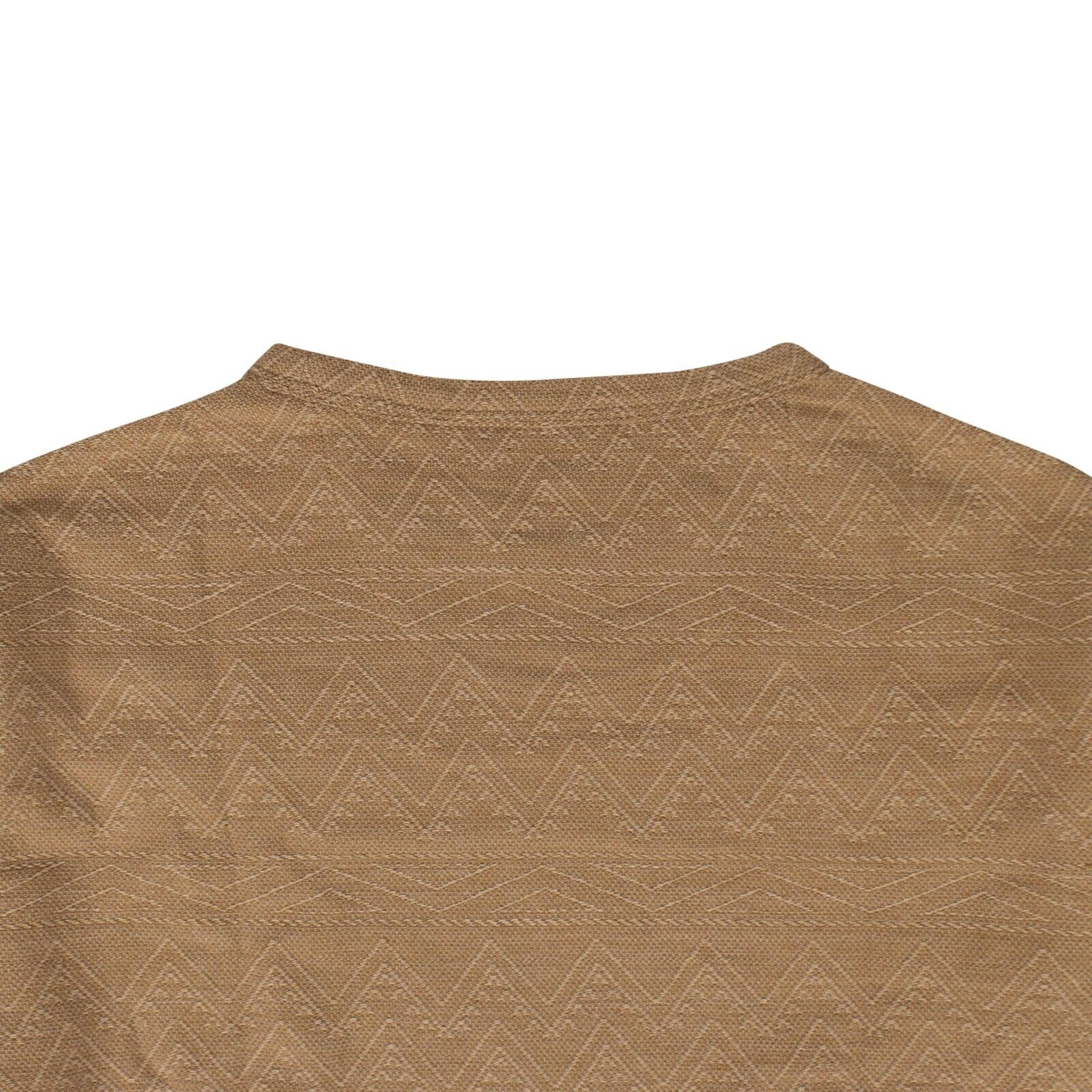 Alternate View 3 of Khaki Graham Jacquard Long Sleeve T-Shirt