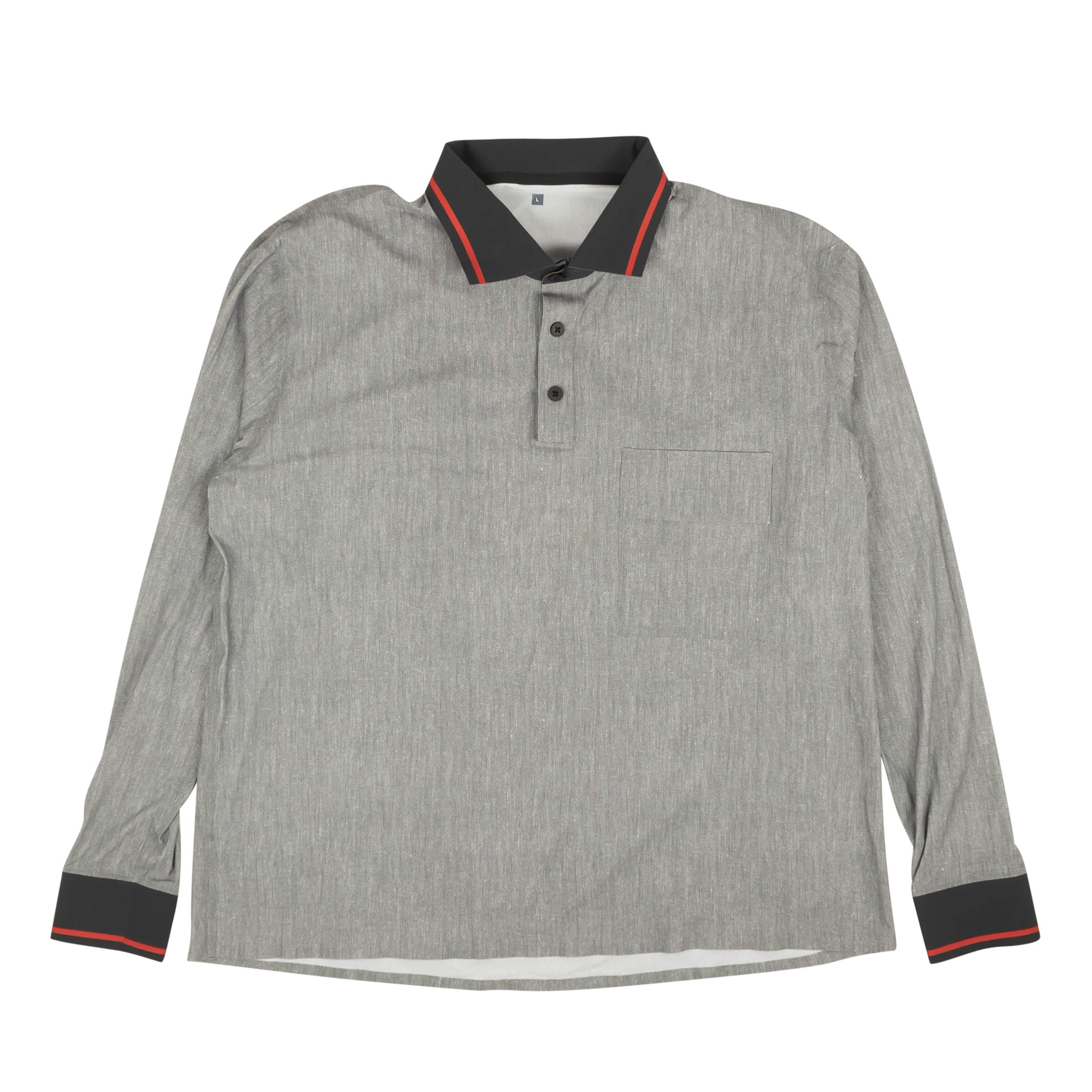 Grey Imitation Taped Polo Shirt