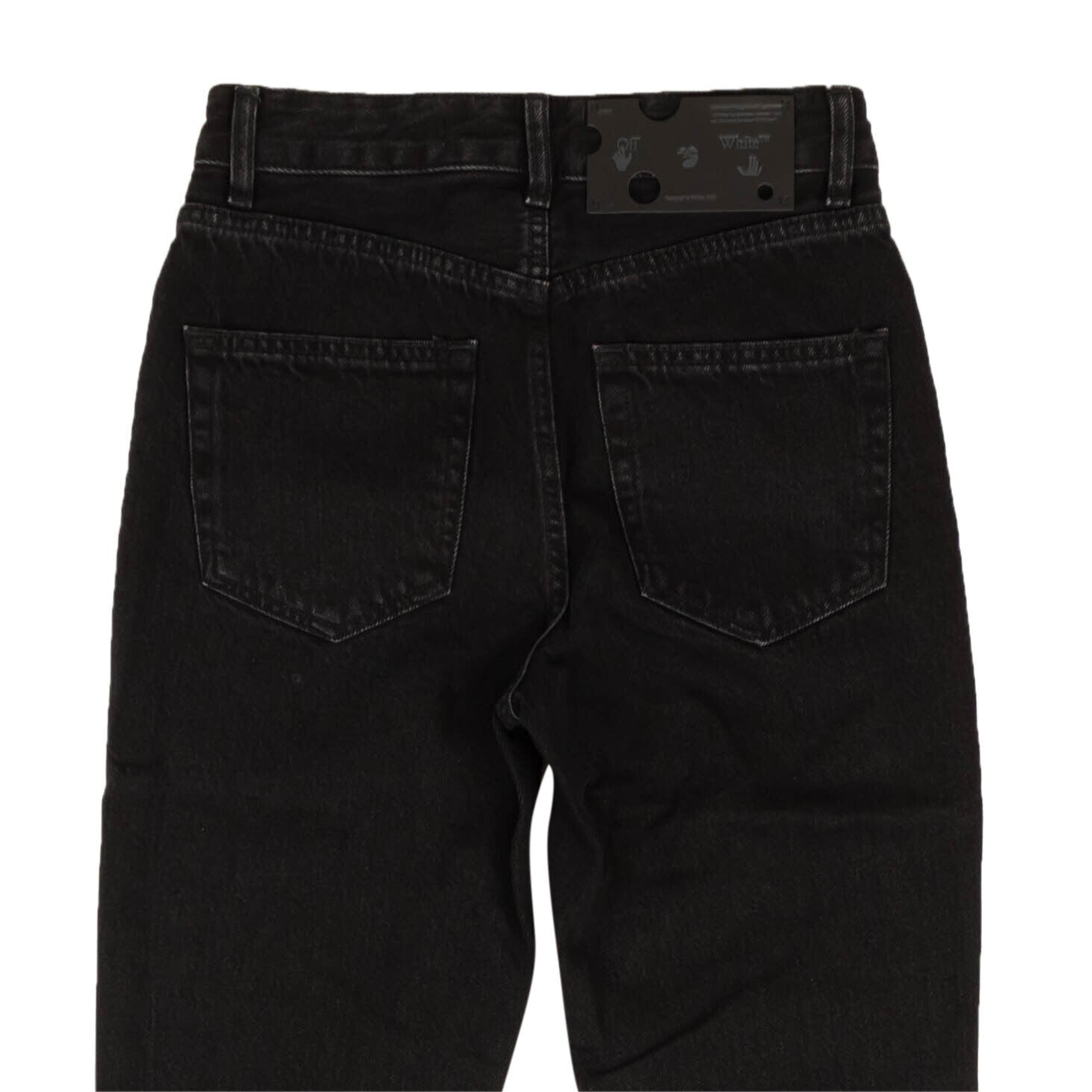 Alternate View 3 of Black Straight Leg Denim Jeans