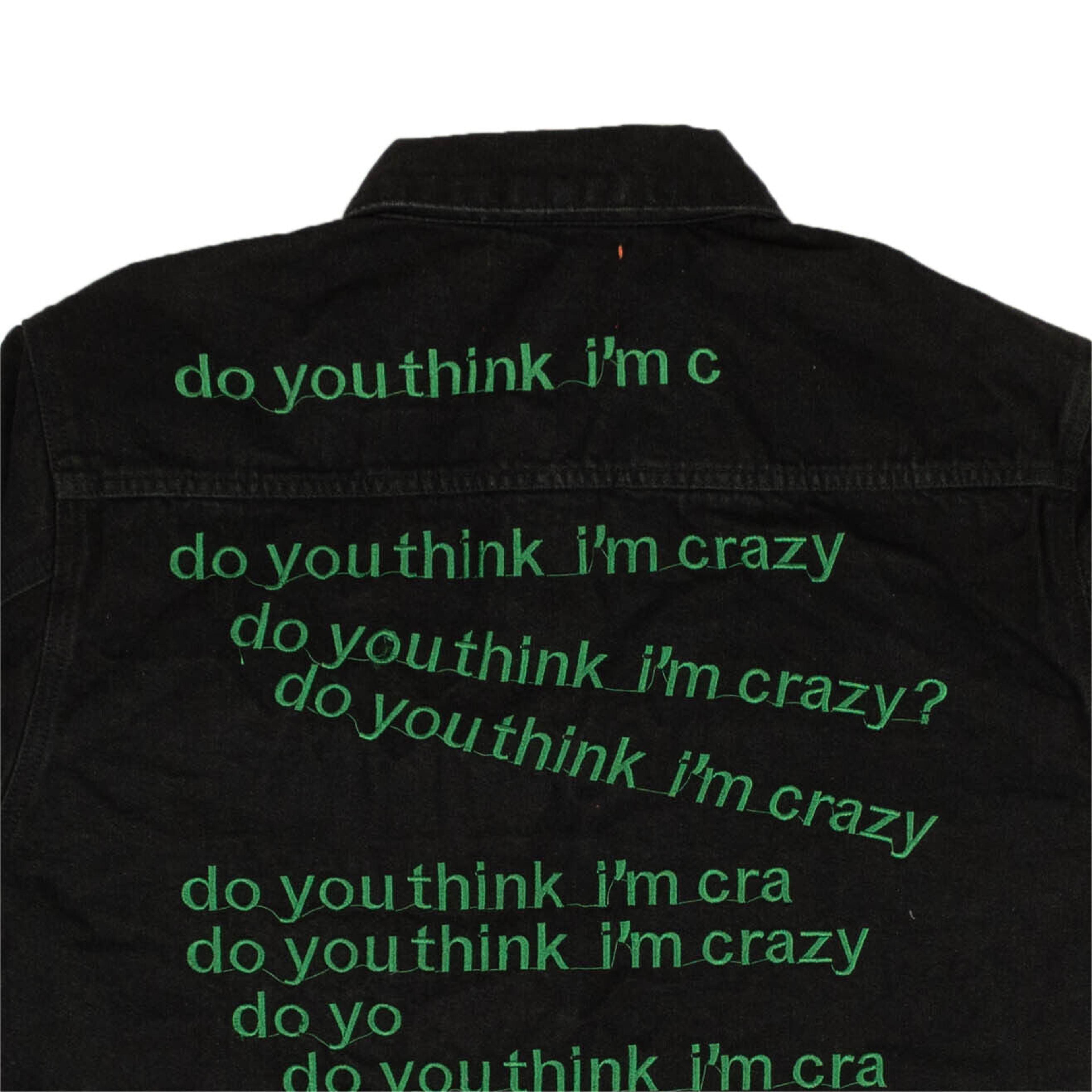 Alternate View 7 of Black Do You Think I'm Crazy Denim Jacket