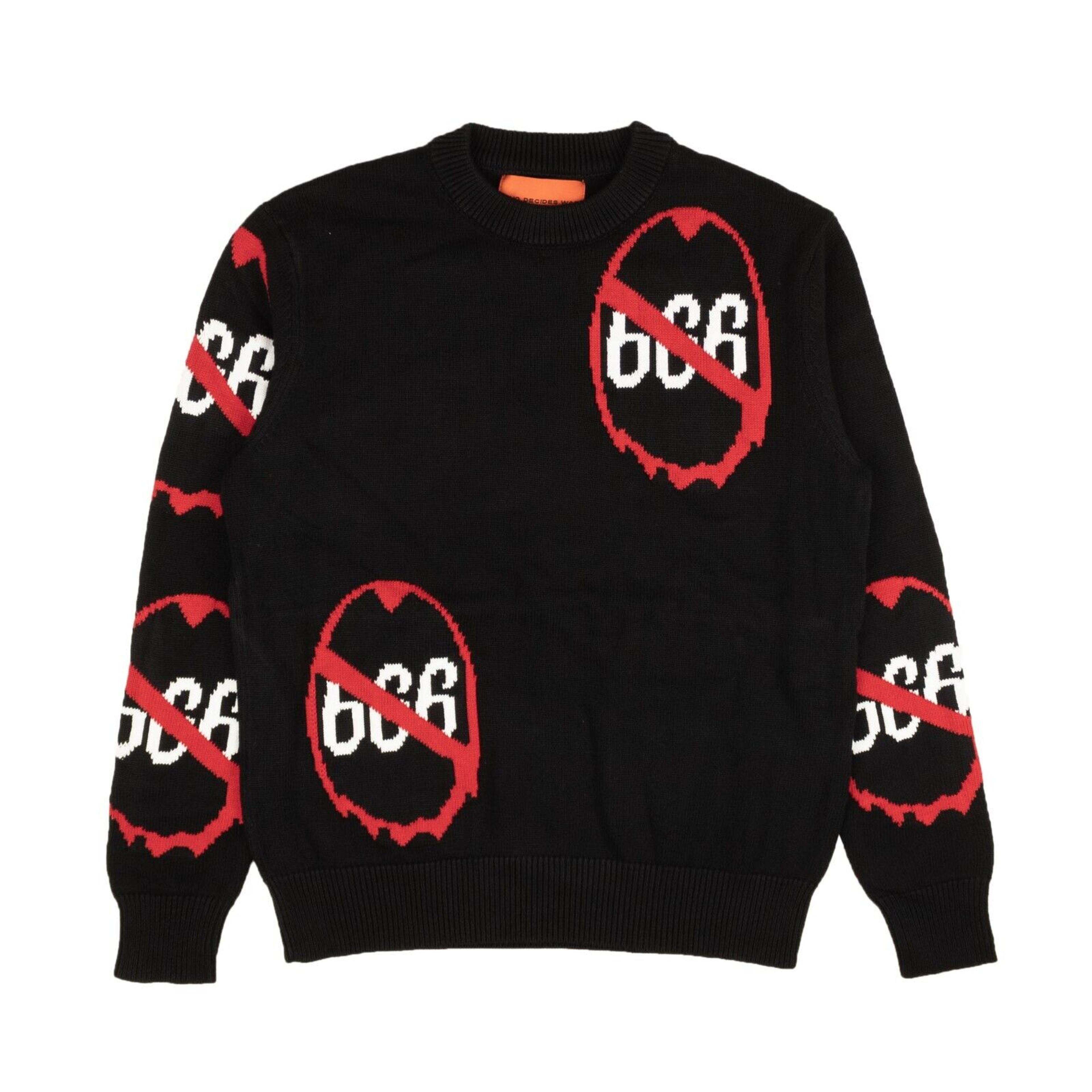 Alternate View 4 of Black Anti 666 Knit Crewneck Sweater
