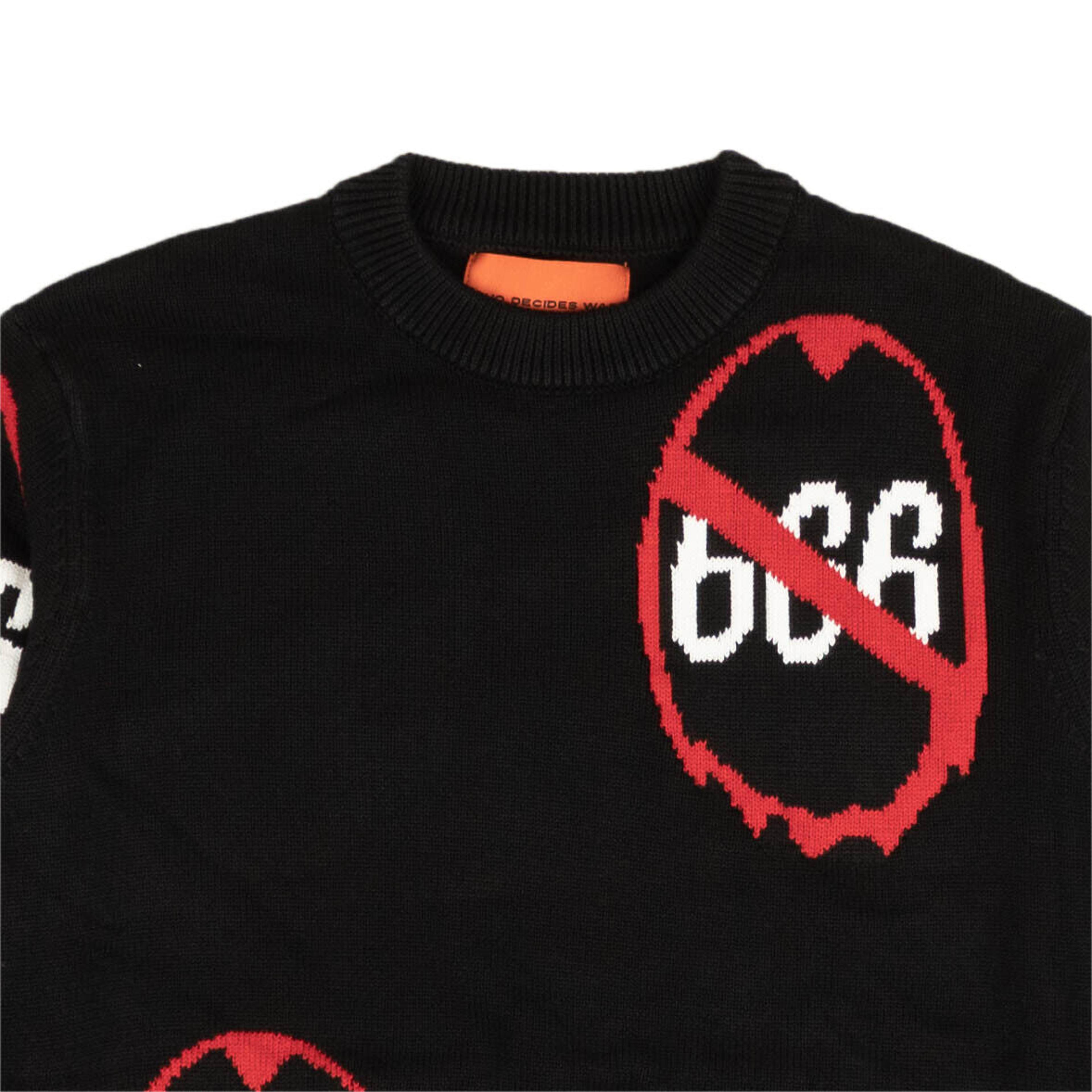 Alternate View 5 of Black Anti 666 Knit Crewneck Sweater