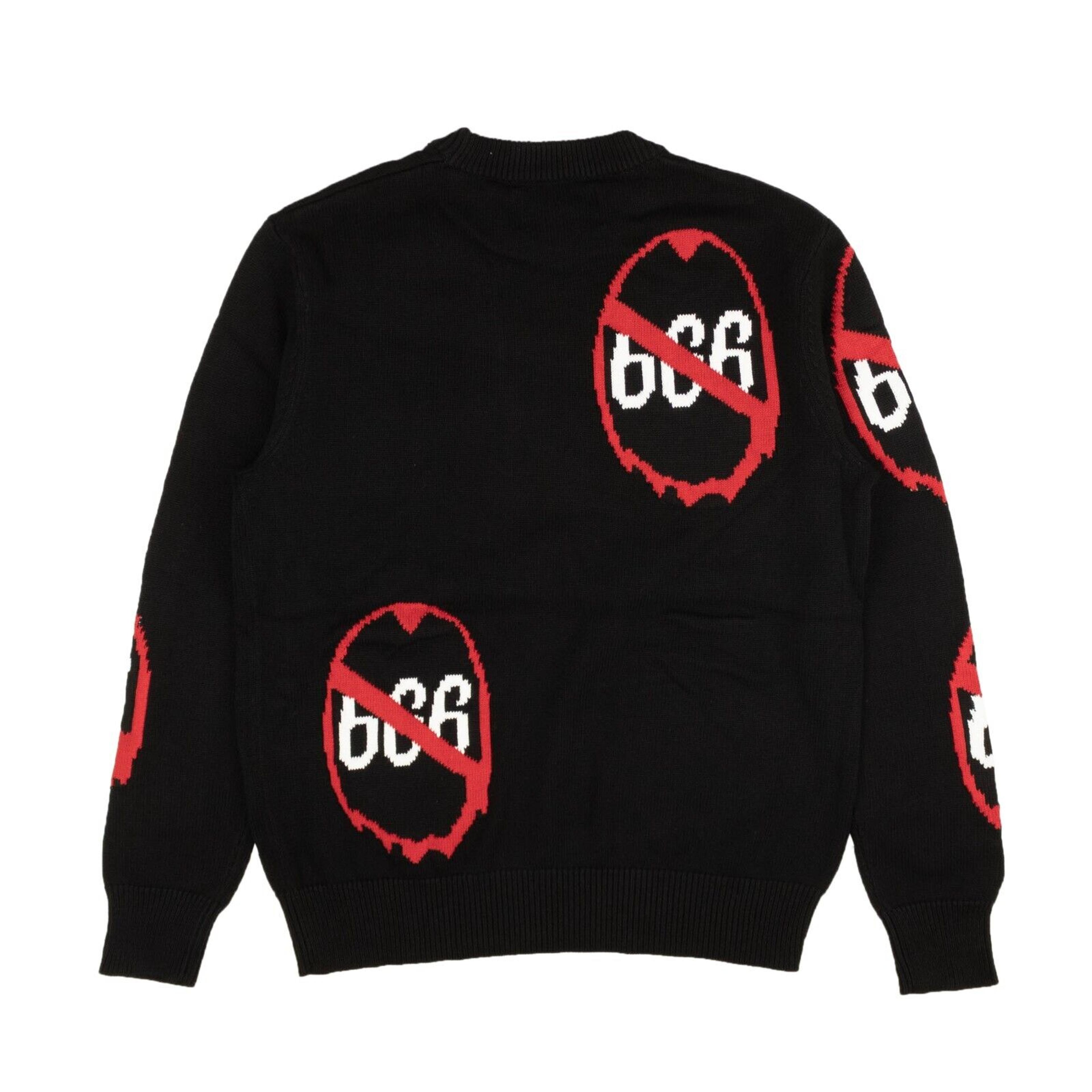 Alternate View 6 of Black Anti 666 Knit Crewneck Sweater
