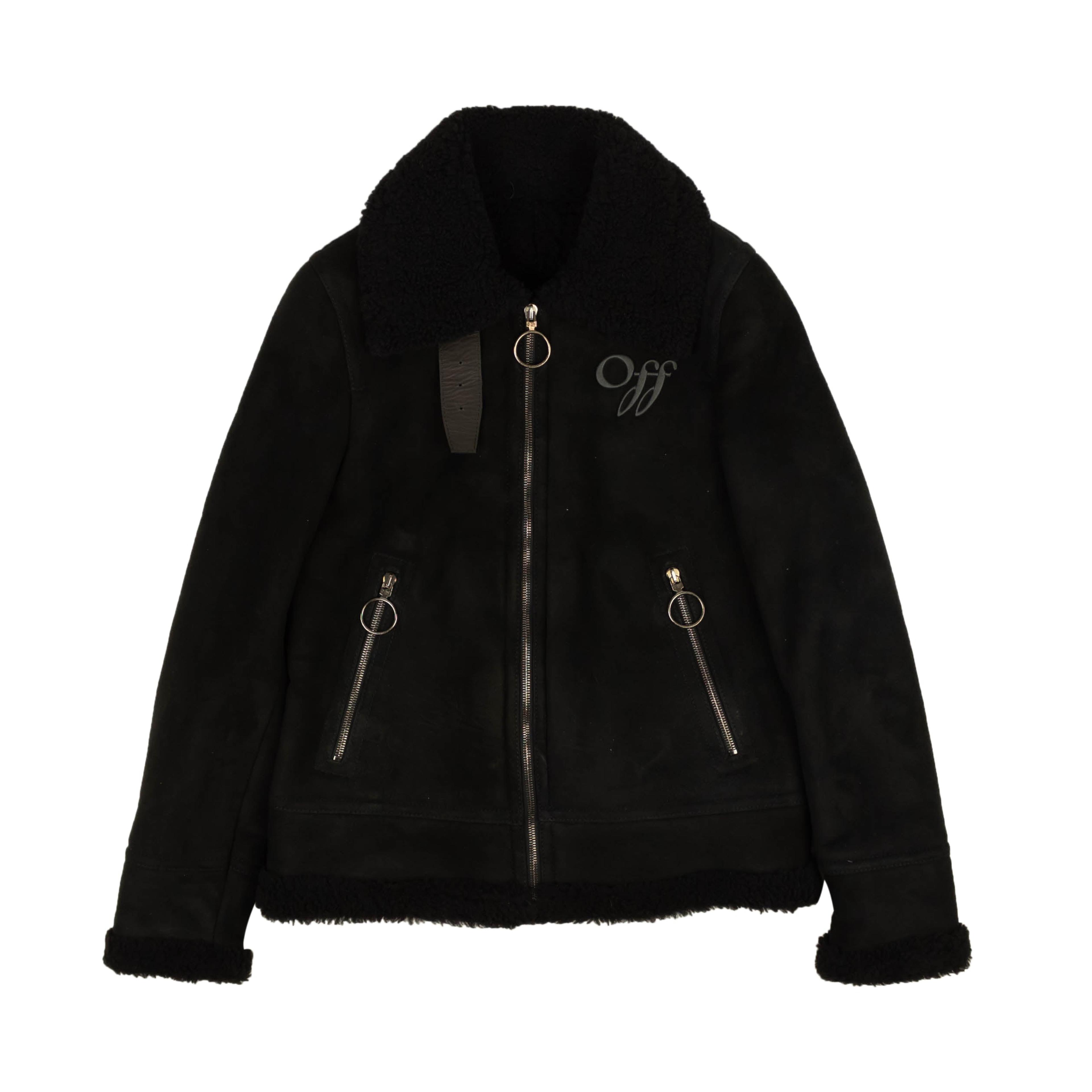 Black Cropped Shearling Jacket