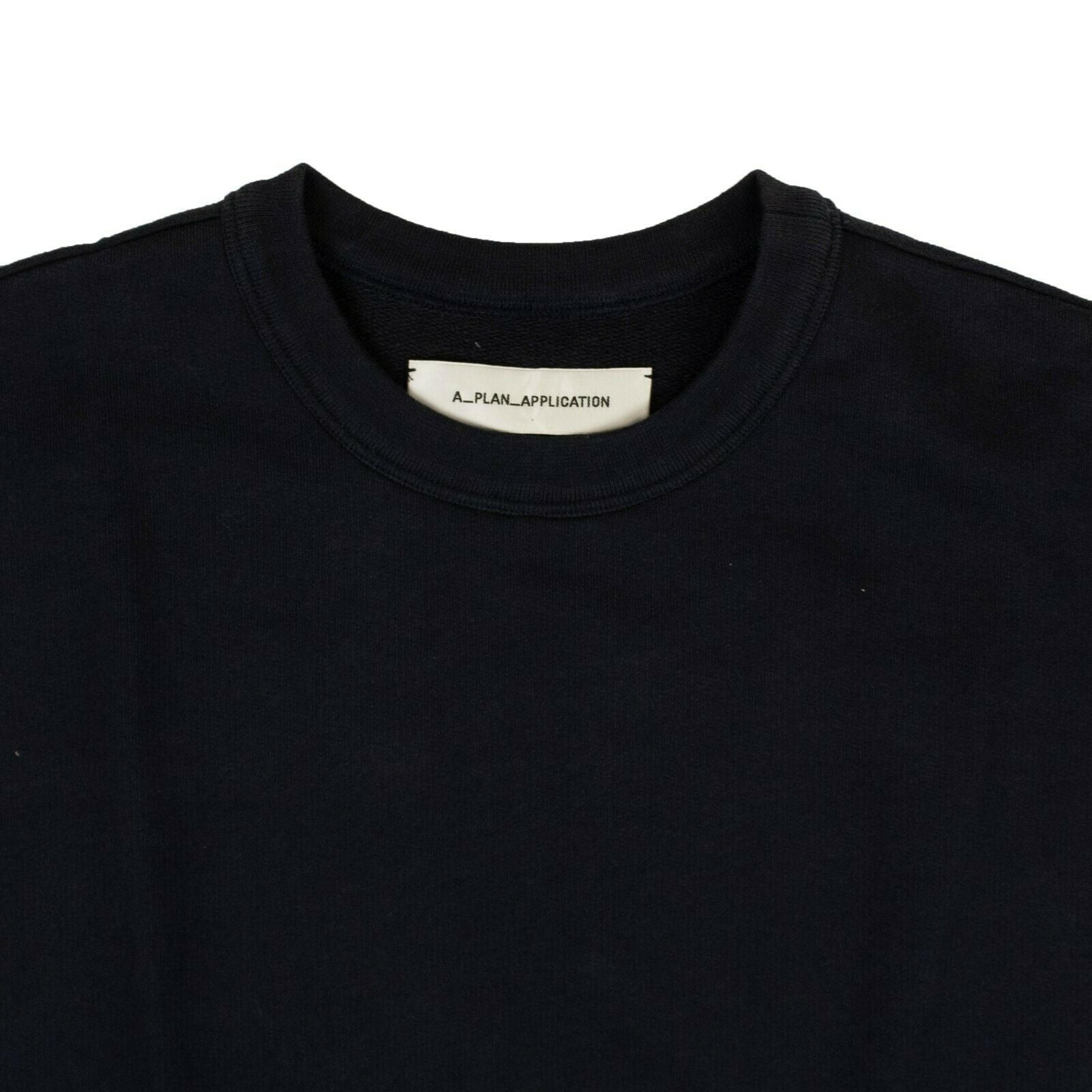 Alternate View 2 of Navy Blue Cotton Cut-Off Sleeves Sweatshirt